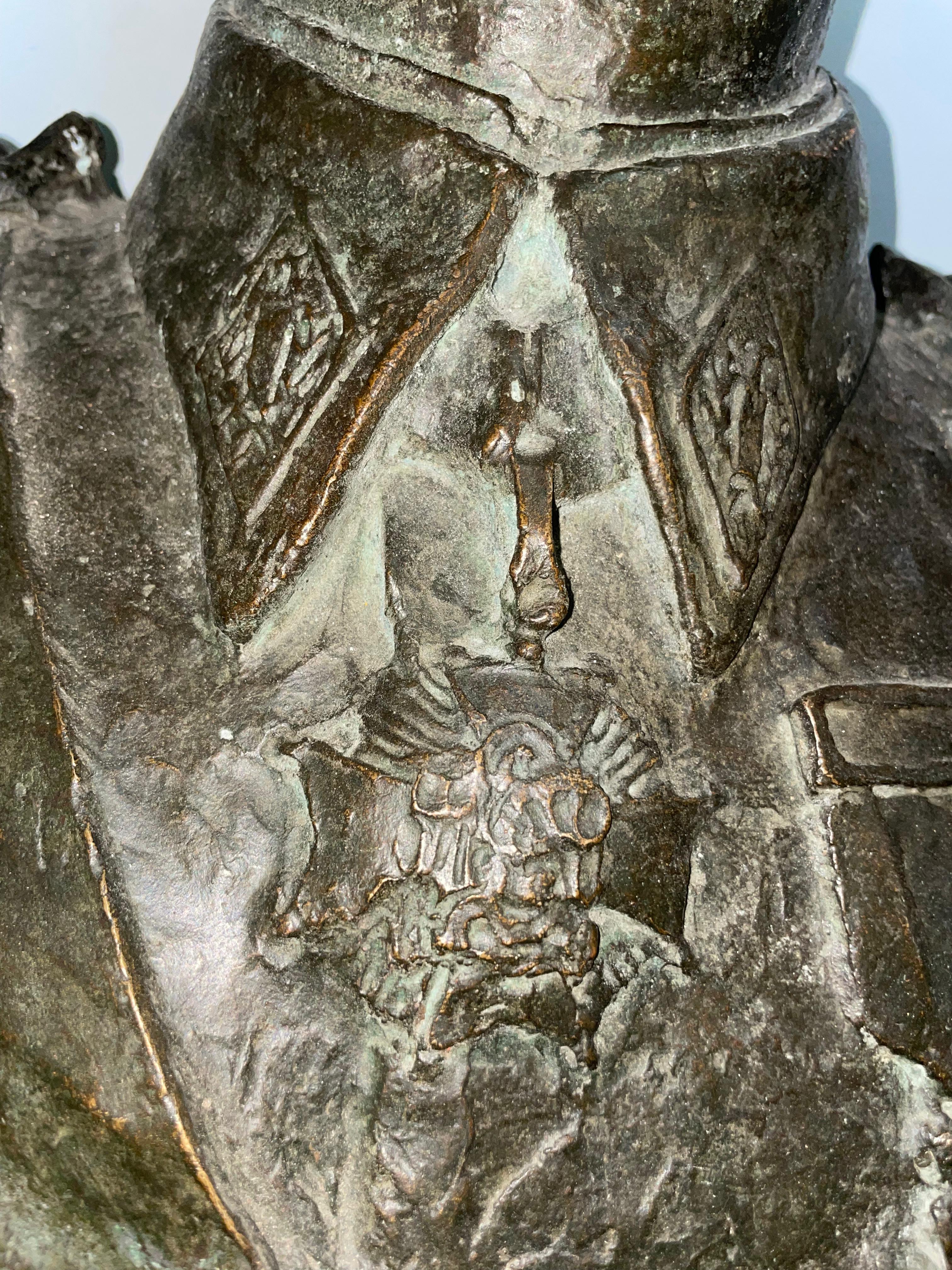 Busto Bronce De Vieja Guardia Falange.