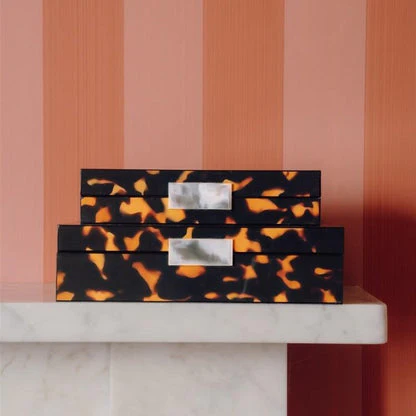 Luxury Faux Tortoiseshell - High Gloss Lacquer Keepsake Box Small