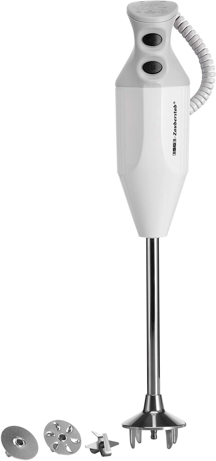 ESGE-Zauberstab P 200 Profi, frullatore a immersione bianco con accessori, fino a 17.000 giri/min, 90860, bianco/grigio