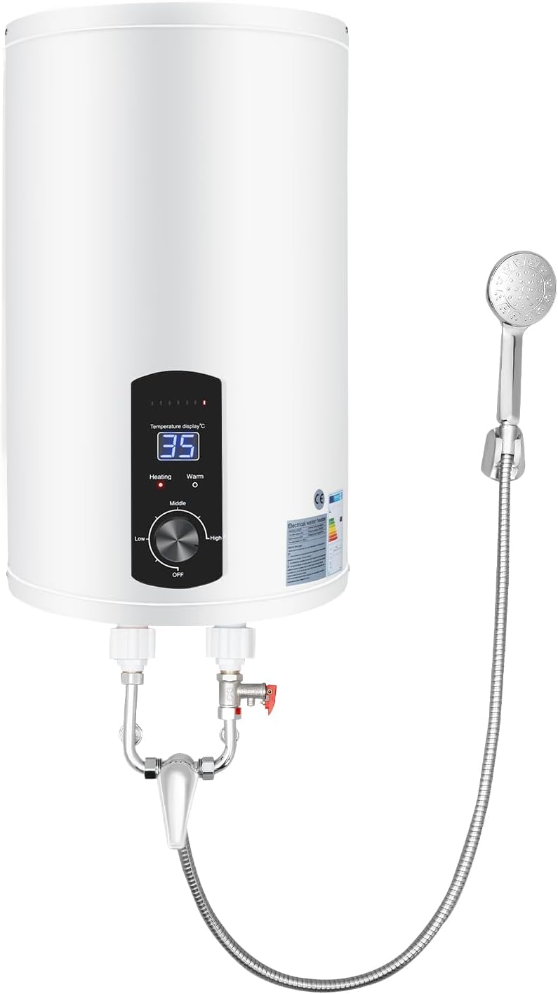 Scaldabagno elettrico verticale da 50 l, 2000 W, Boiler Elettrico, Scaldacqua Elettrico, Scalda Acqua Istantanea, regolabile da 220 V, per cucina e bagno