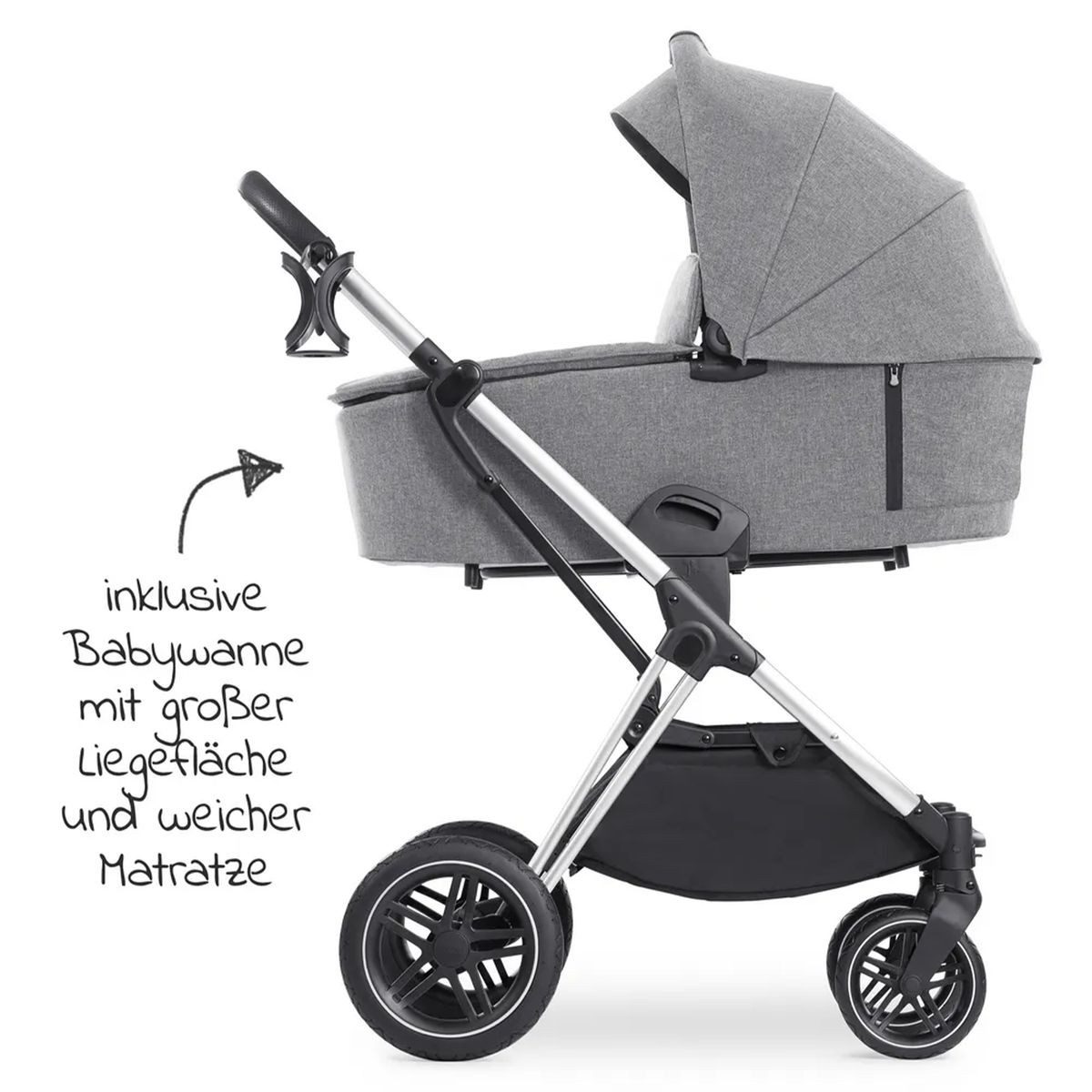 Kombi-Kinderwagen Vision X Duoset Black - Melange Grey