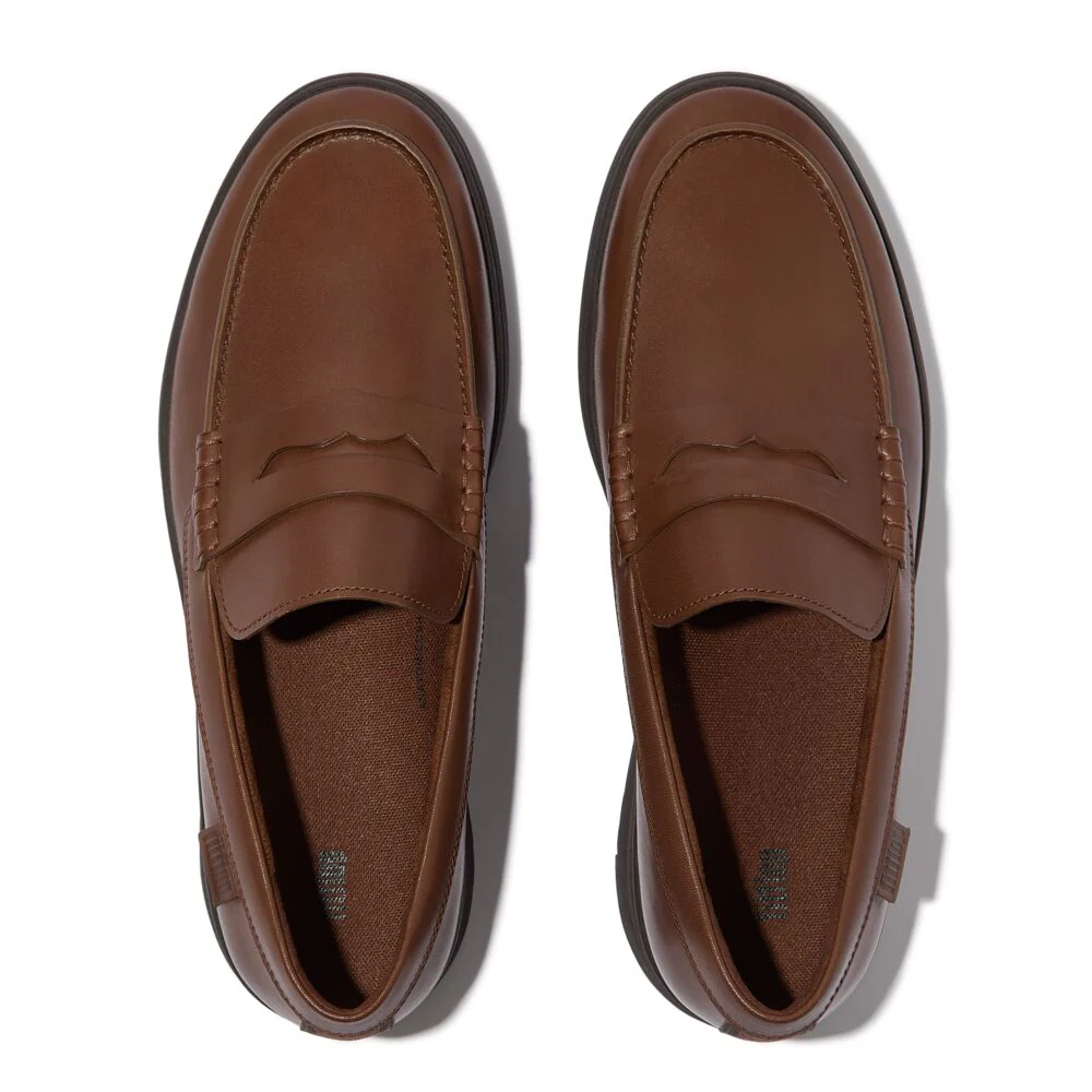 FitFlop RALLY M?nner Chocolate Leder Loafers