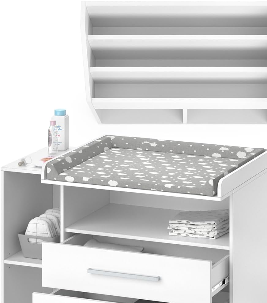 Vicco Set per cameretta Oskar, Bianco, 2 parti, con fasciatoio e libreria