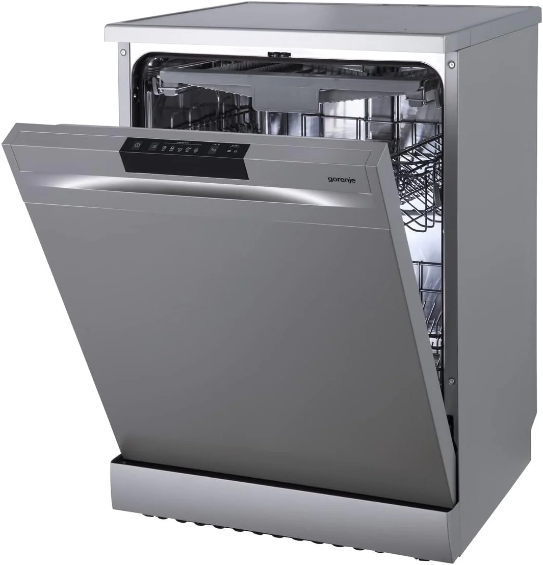 Gorenje GS 620 C10S Vrijstaande vaatwasser / 60 cm / 14 couverts / 3 rekken / 5 programma's / Inverter PowerDrive Motor / SpeedWash / TotalDry / volledige overloopbeveiliging / Grijs metallic