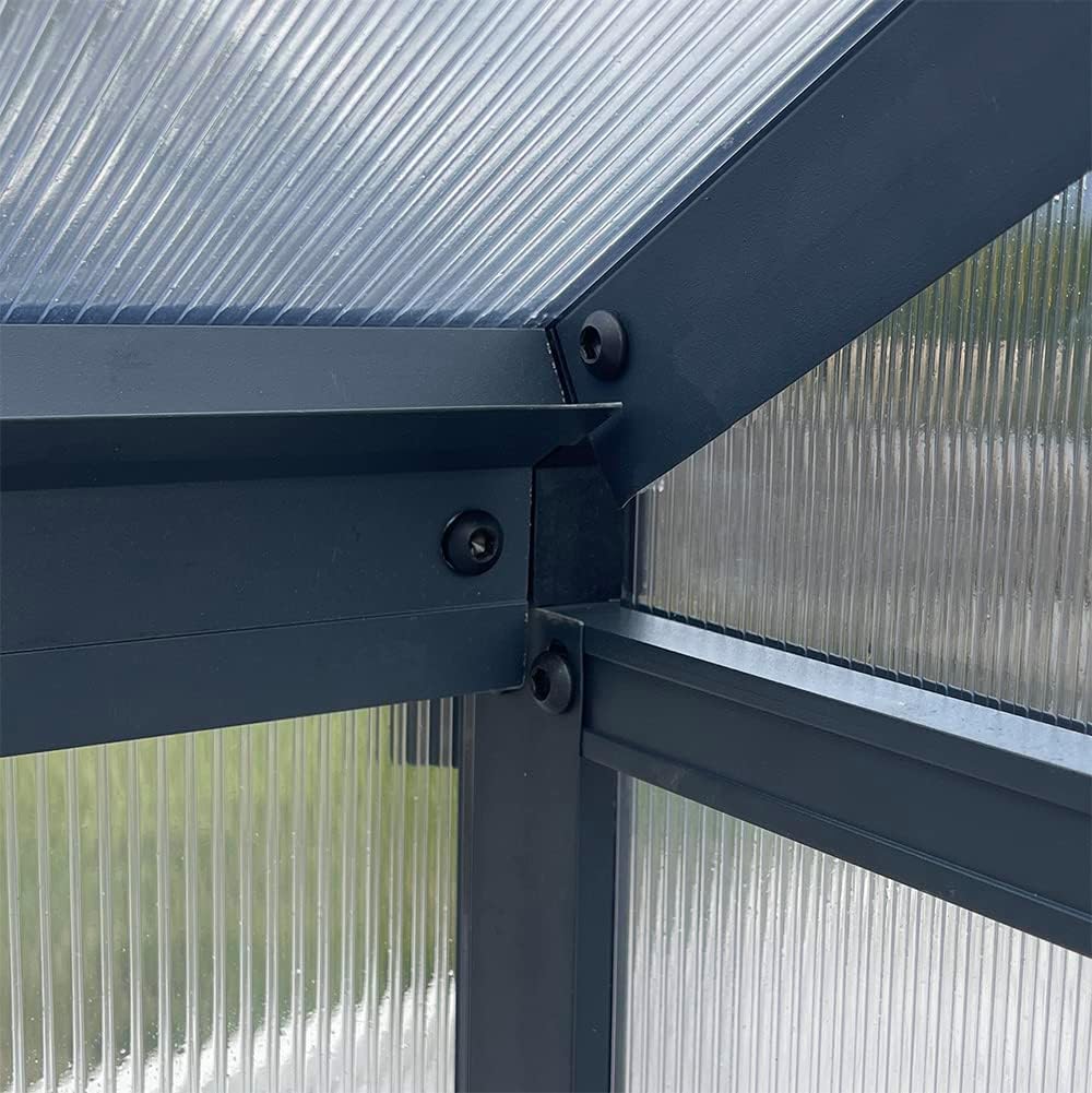 Aluminium Gewächshaus für den Garten 7,33m² inklusive 238 x 301cm Fundament Doppeltür vielseitig nutzbar als Treibhaus,Frühbeet Aufzucht,Tomatenhaus und Pflanzenhaus