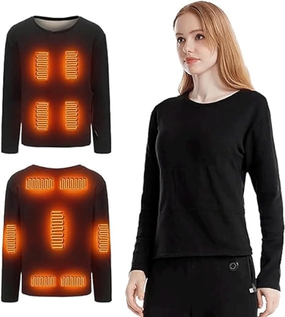 Beheiztes Unterwäsche-Thermoset, USB-isoliertes beheiztes Unterwäsche-Thermoset mit 3 Heizstufen und 22 Heizzonen für den Winter/Skifahren (Farbe: Hose, Größe: XL) (Hemd 4XL)