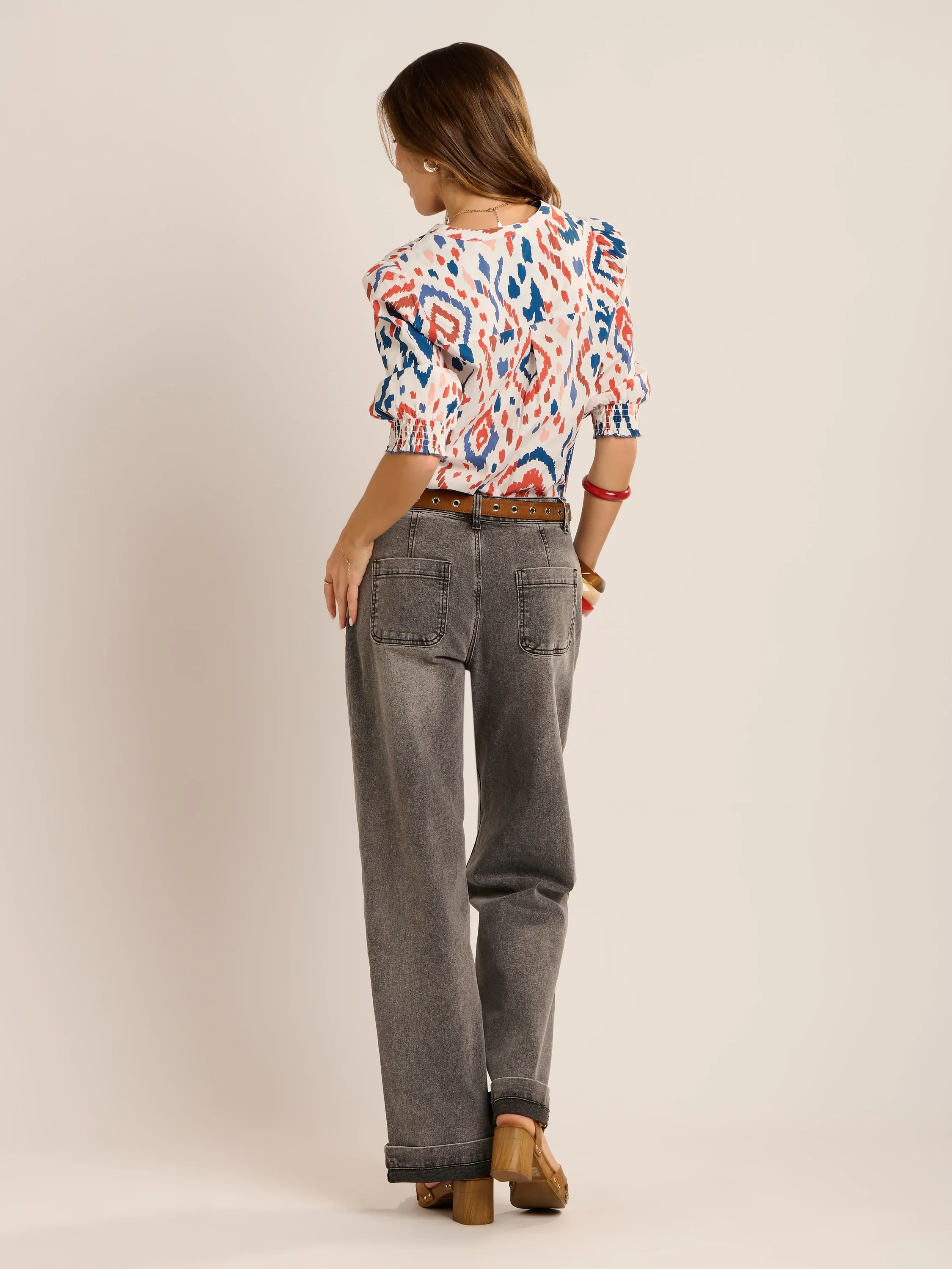 Brakeburn Yuki Ikat Printed Blouse