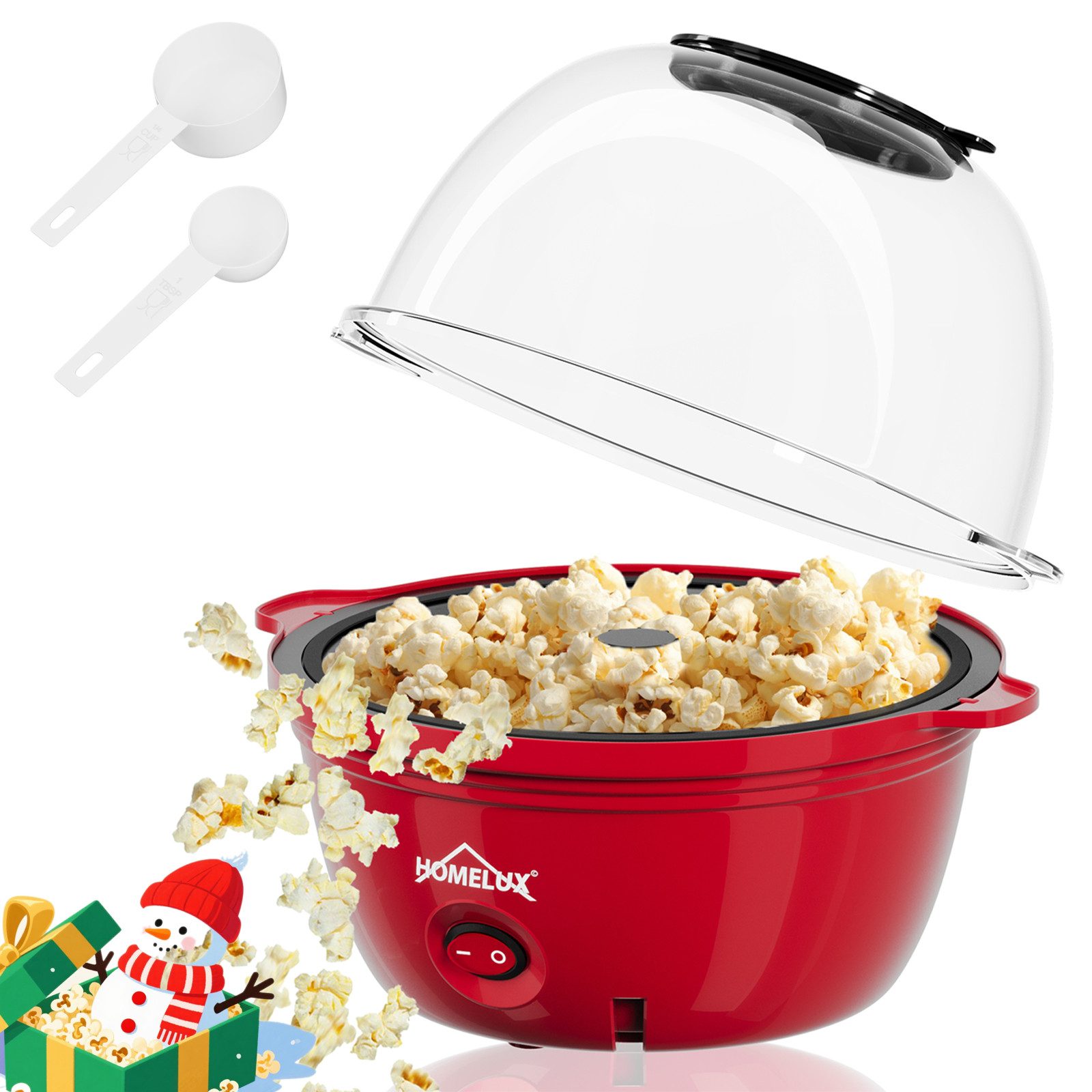 2-in-1-Popcornmaschine Mini Popcorn Maschine 450W Popcorn Maker Snack Popper inkl. 2 Löffel