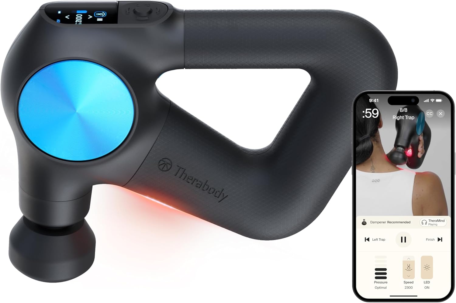 Theragun PRO Plus Massage Gun, Heated Attachments, Breathwork