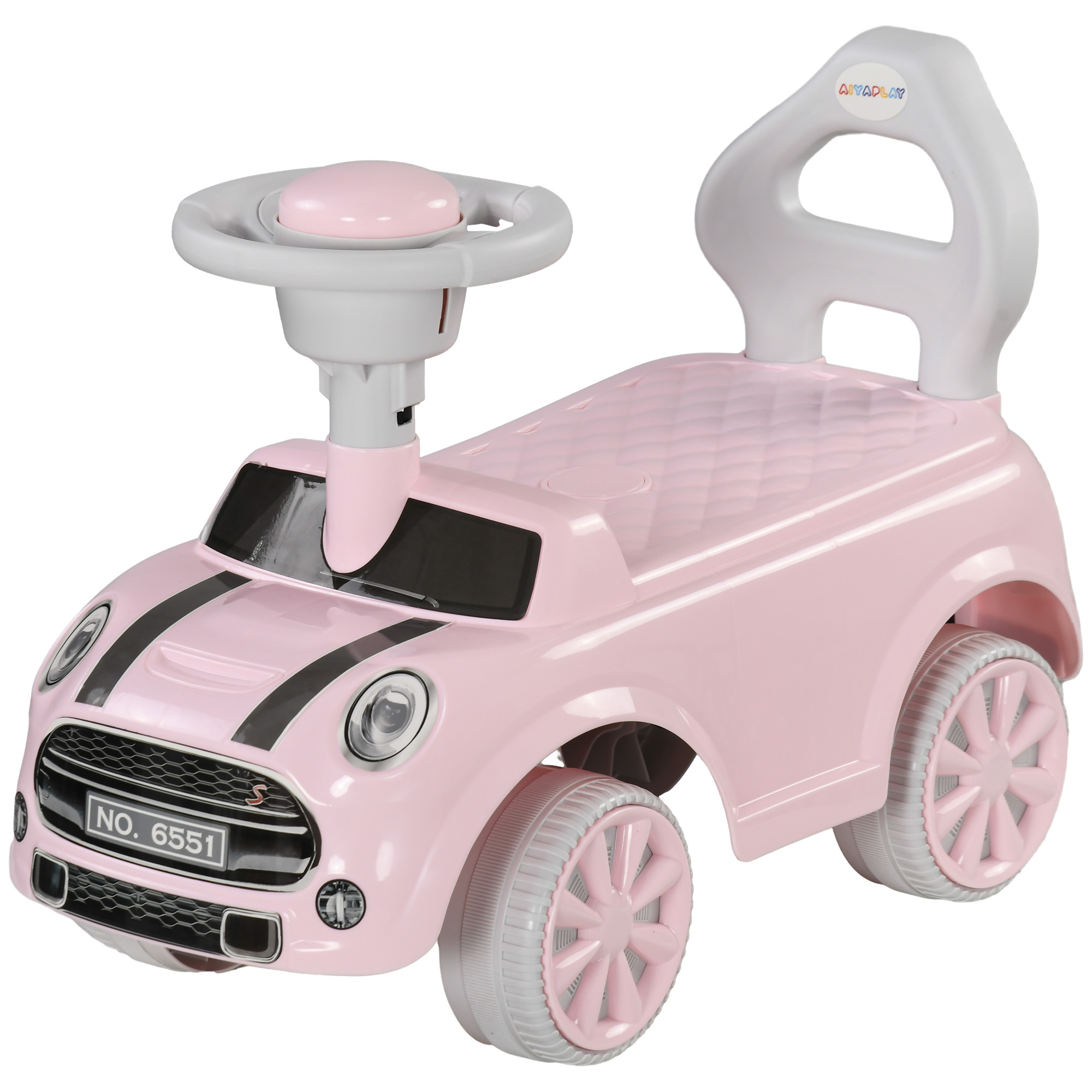 AIYAPLAY Rutschauto für Kinder, Kippschutz, Hupe, rutschfester Sitz, für 1,5-3 Jahre, bis 25 kg, Rosa