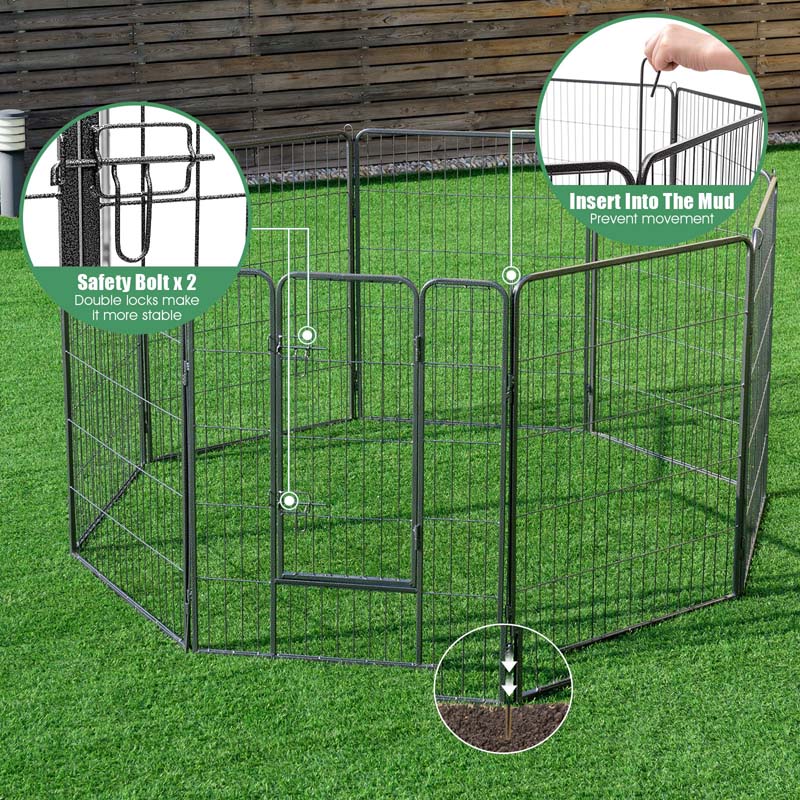 Eletriclife 40 inch Heavy Duty Pet Playpen Dog Fence with Door