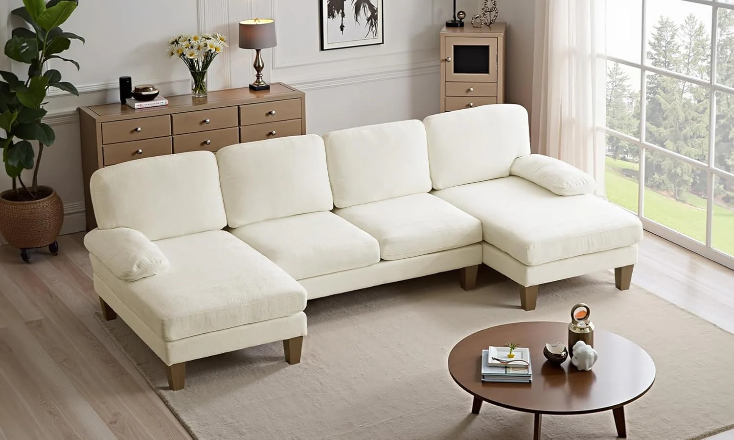 Sectional Couches for Living Room U Shaped Couch with Double Chaise