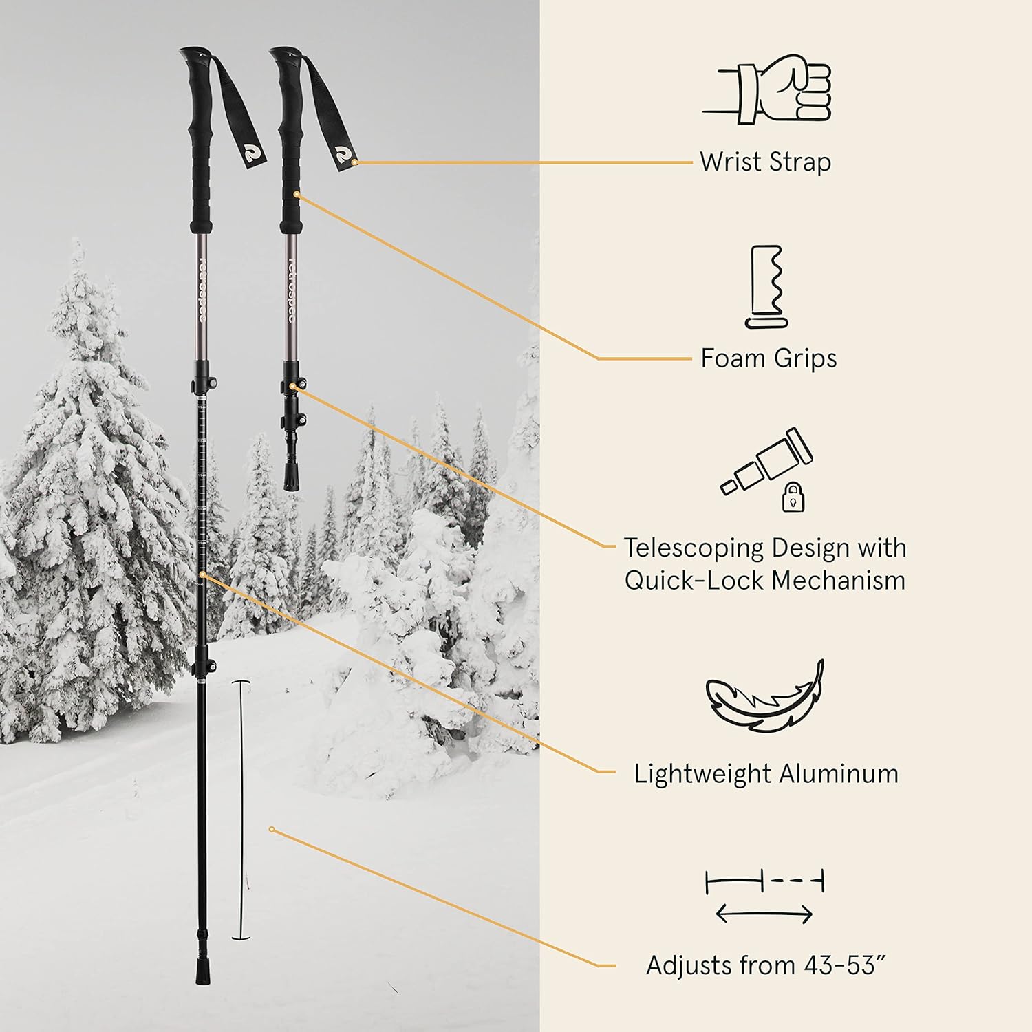 Retrospec Drifter Bundle Snowshoes & Trekking Poles Schneeschuh-und Trekkingstock-Set