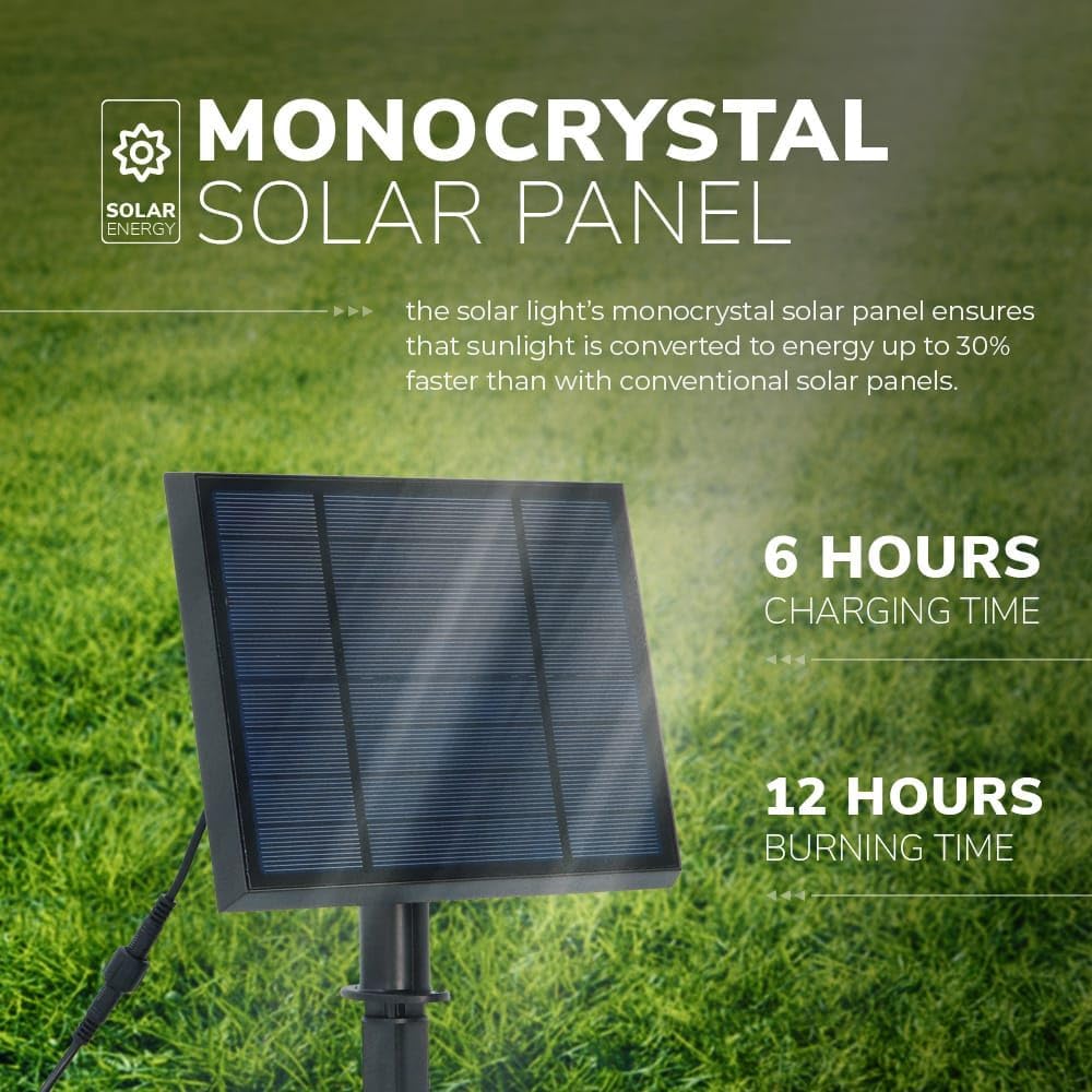 HOFTRONIC - 6er Pack Solar Gartenstrahler Bend Duo IP65 Wasserdicht 3000K Gartenleuchte LED Solarlampen Außen Solarleuchte Erdspieß Wegeleuchte mit Wintersolar Solarpanel Warmweiß Garten Solarstrahler
