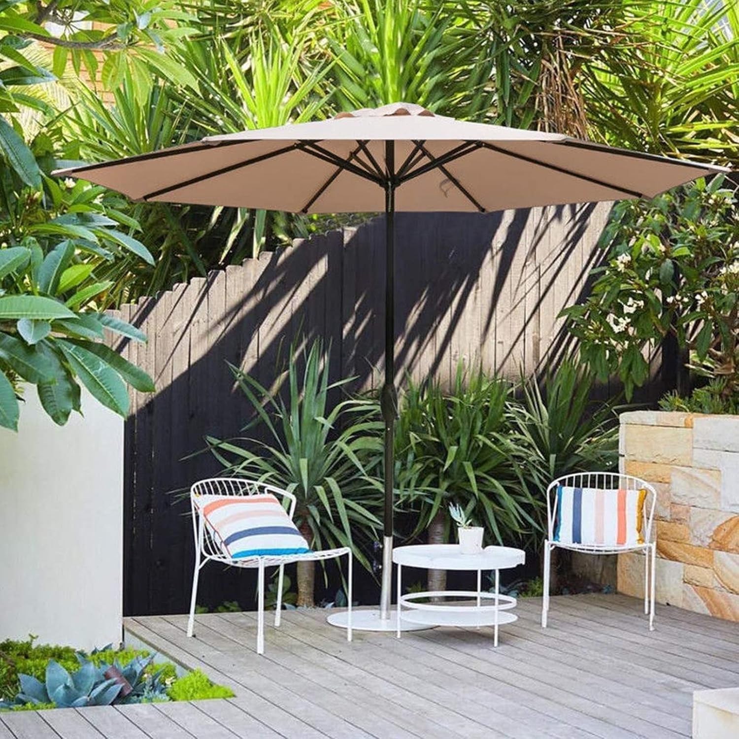 Garten Parasols Garten Parasol, Regenschirm 10 Fuß/9 Fuß Außentischmarkt mit Kurbel Sonnenschutz, Parasol Balcon, Regenschirm tragbar für Terrasse, Balkon, Garten, Kaffeebar Outdoor Parasole