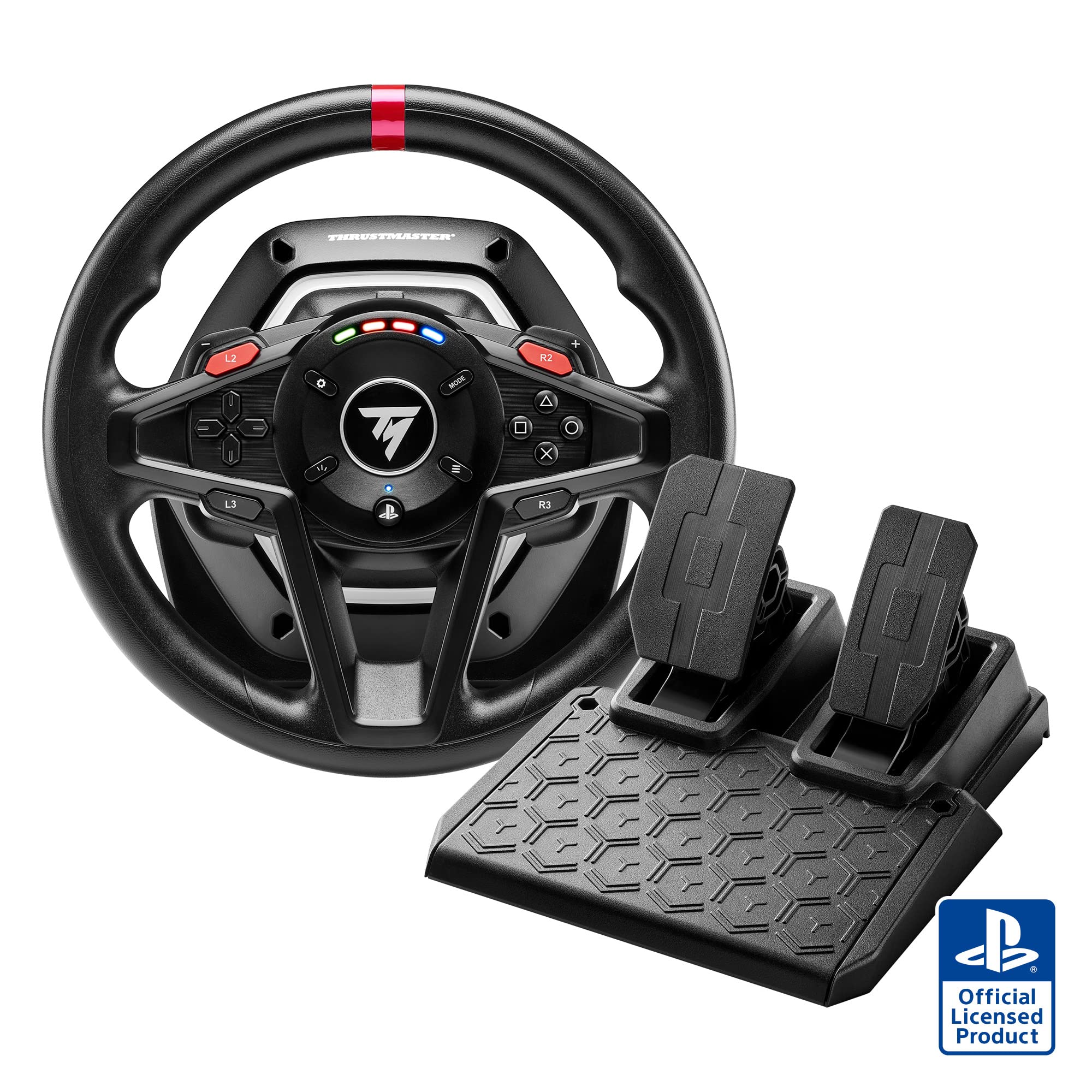 Thrustmaster T128 Force Feedback Rennlenkrad und Pedalset für PS5 PS4 und PC für Rennsimulation
