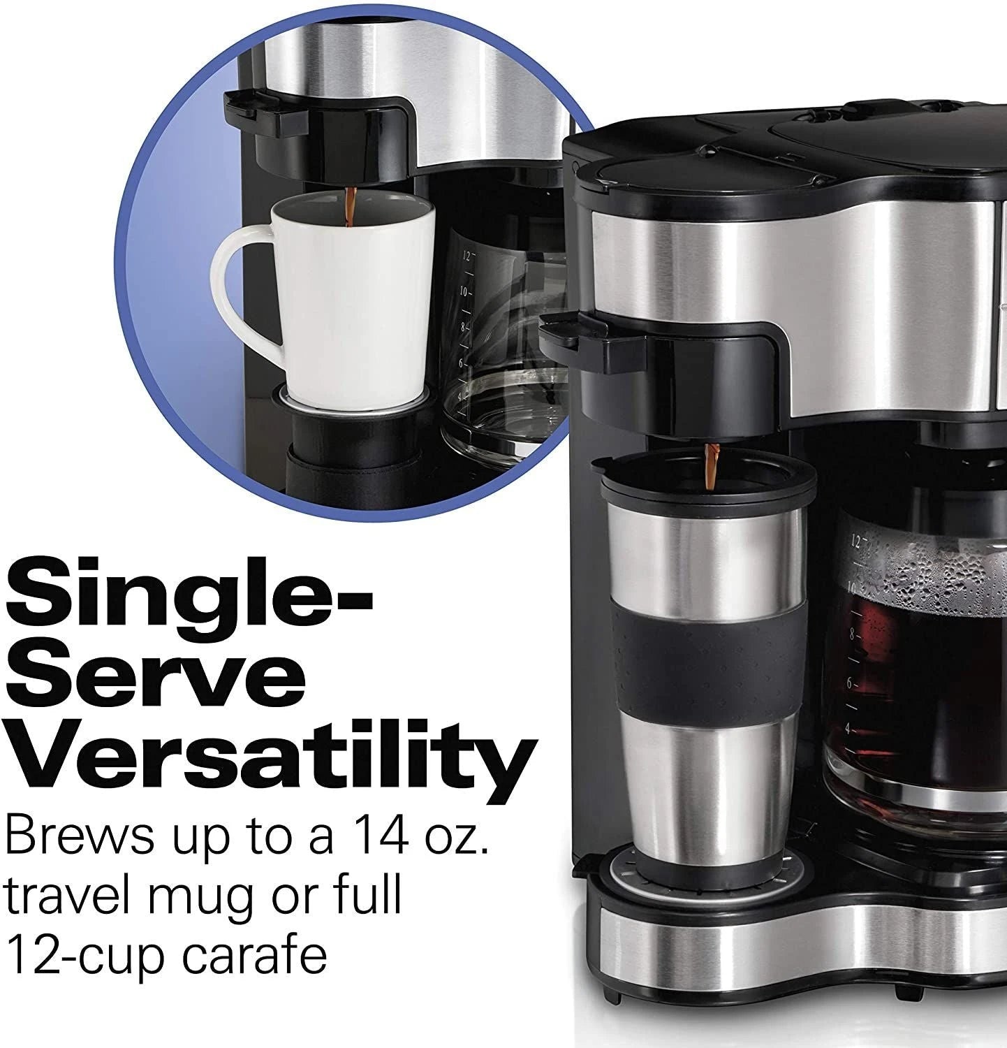 Hamilton Beach 2 Way Brewer Coffee Maker, Single Serve and 12 Cup Pot