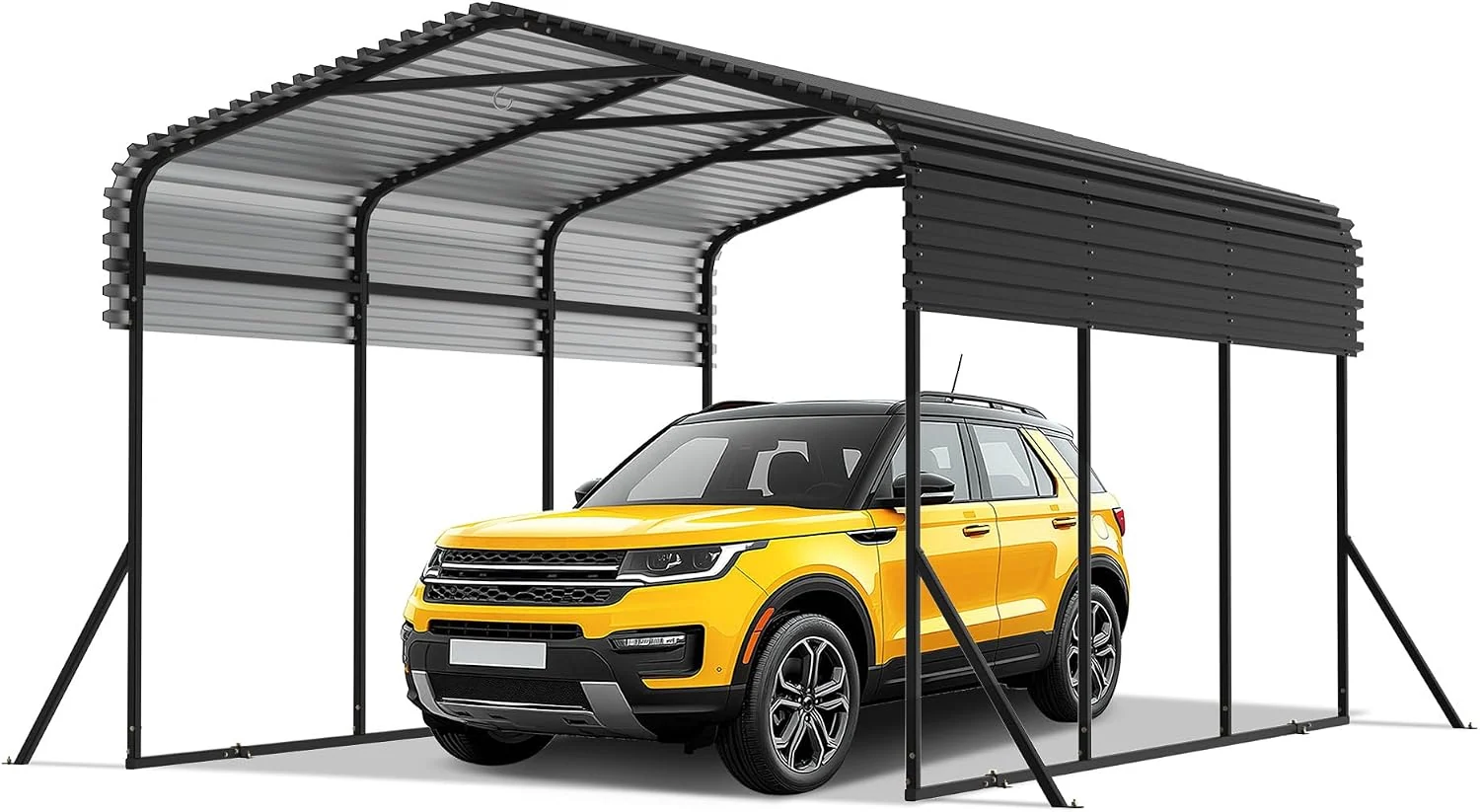 Gerätehaus FIVMEN, 300x450 cm, Schwarz/Grau, Carport Auto Metall Überdachung Autoüberdachung Garage