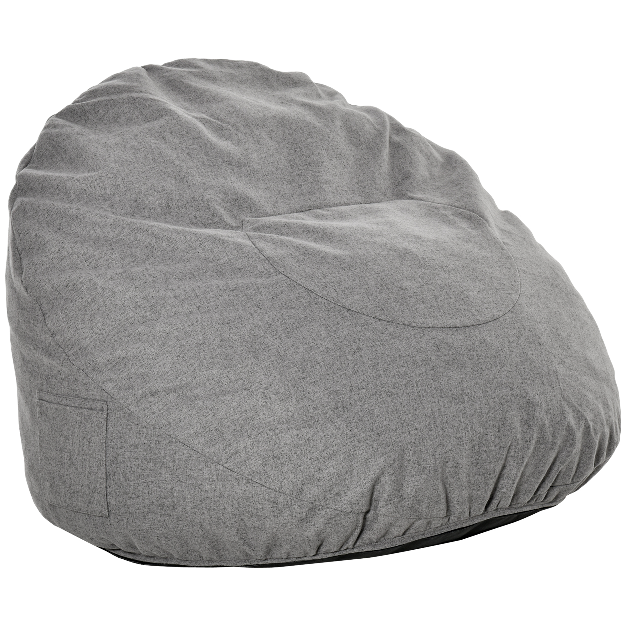 HOMCOM Sitzsack Sitzkissen gepolstert Polyester Schaumstoff Dunkelgrau