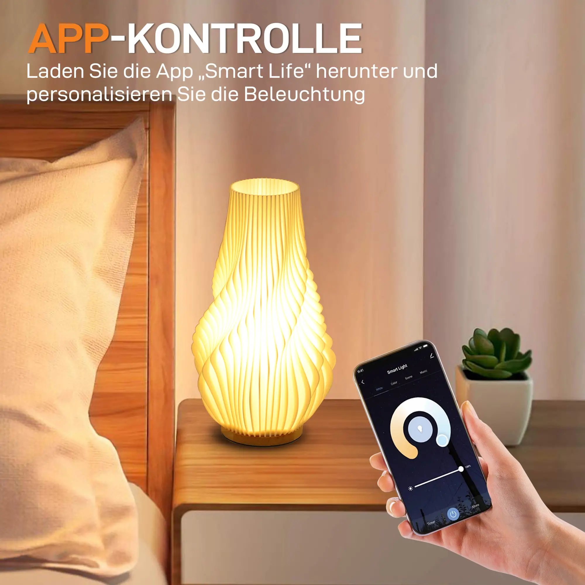 HOMCOM Smart Tischlampe mit App-Steuerung