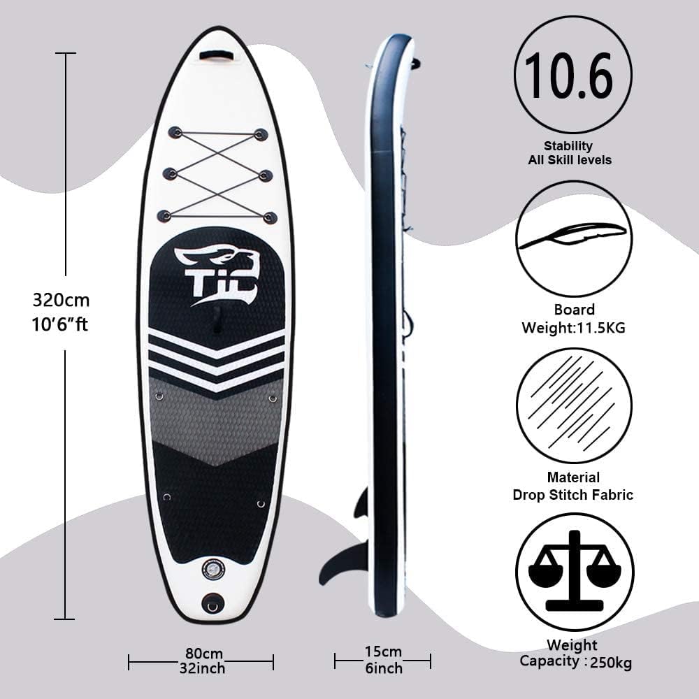 Tavola SUP Board Stand Up Paddling Board, Tavola da Surf Board Gonfiabile| 320x80x15cm | 305x82x15cm| - ISUP Accessori Completi