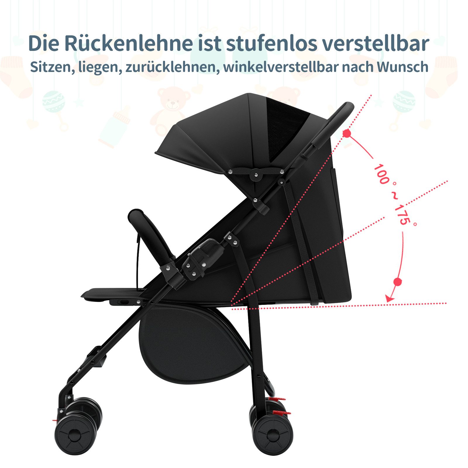 Kinder-Buggy Kinderwagen, Liegebuggy, 0–4 Jahre