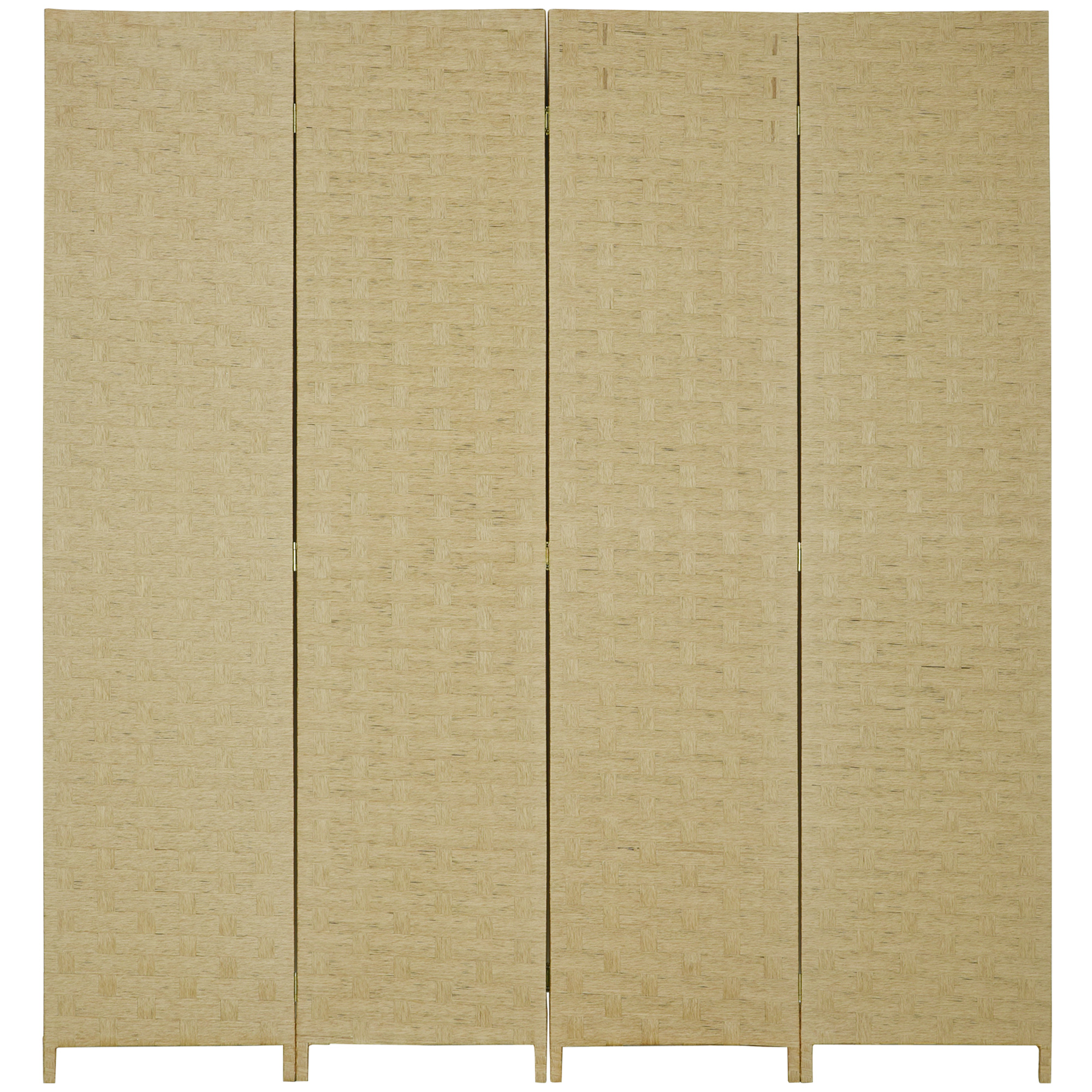 HOMCOM Innen-Paravent aus Holz mit 4 Paneelen, Raumteiler, Maße 159,5L x 169,5H x 1,6T cm