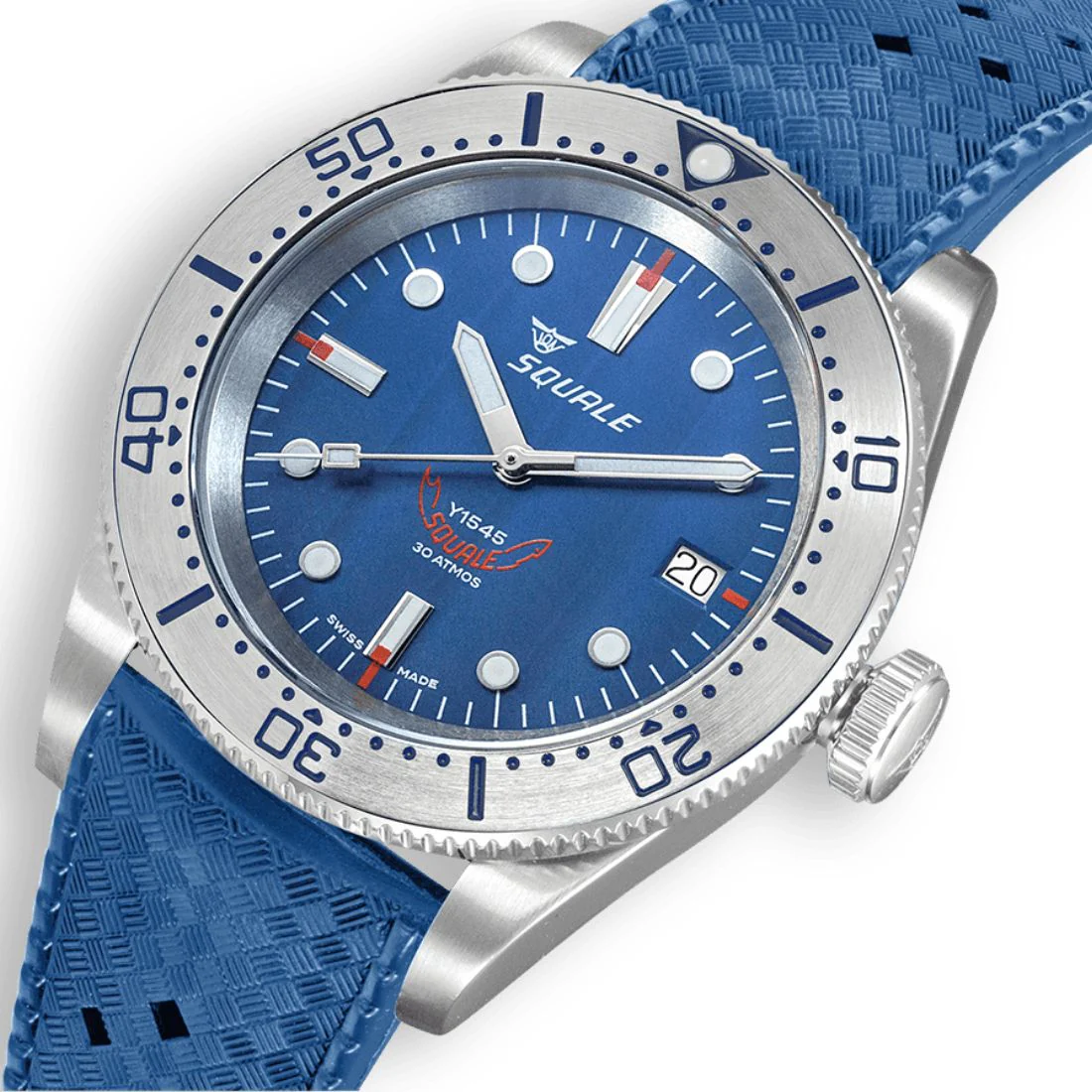 Orologio Squale 1545 blu bracciale gomma sub 300mt 1545SSBLC.HTB