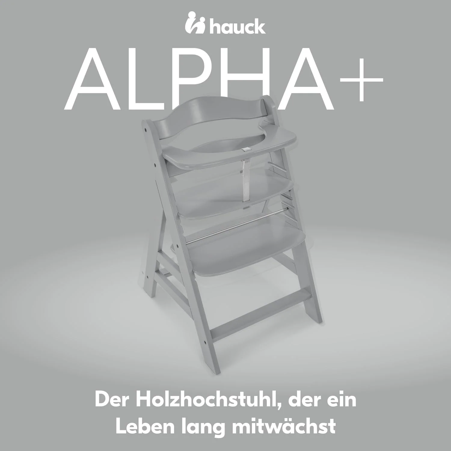 hauck Alpha Plus Hochstuhl aus Holz, mitwachsender Kinderhochstuhl mit 5-Punkt-Gurt und Schutzbügel