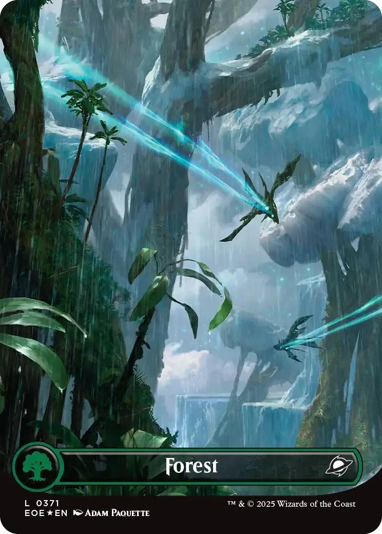 Forest (0371) (Borderless) (Galaxy Foil) (371) (EOE)