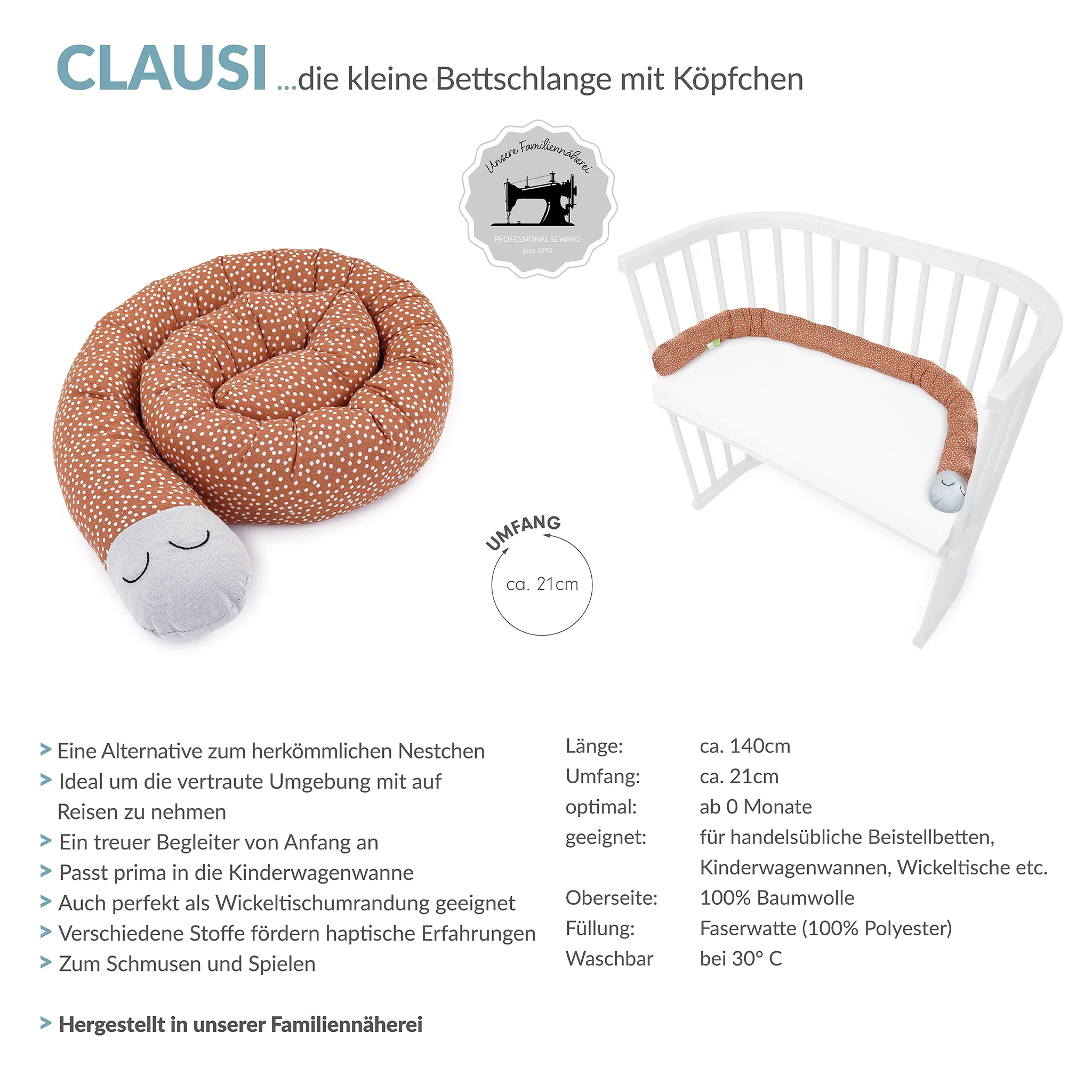 CLAUSI kleine Bettschlange