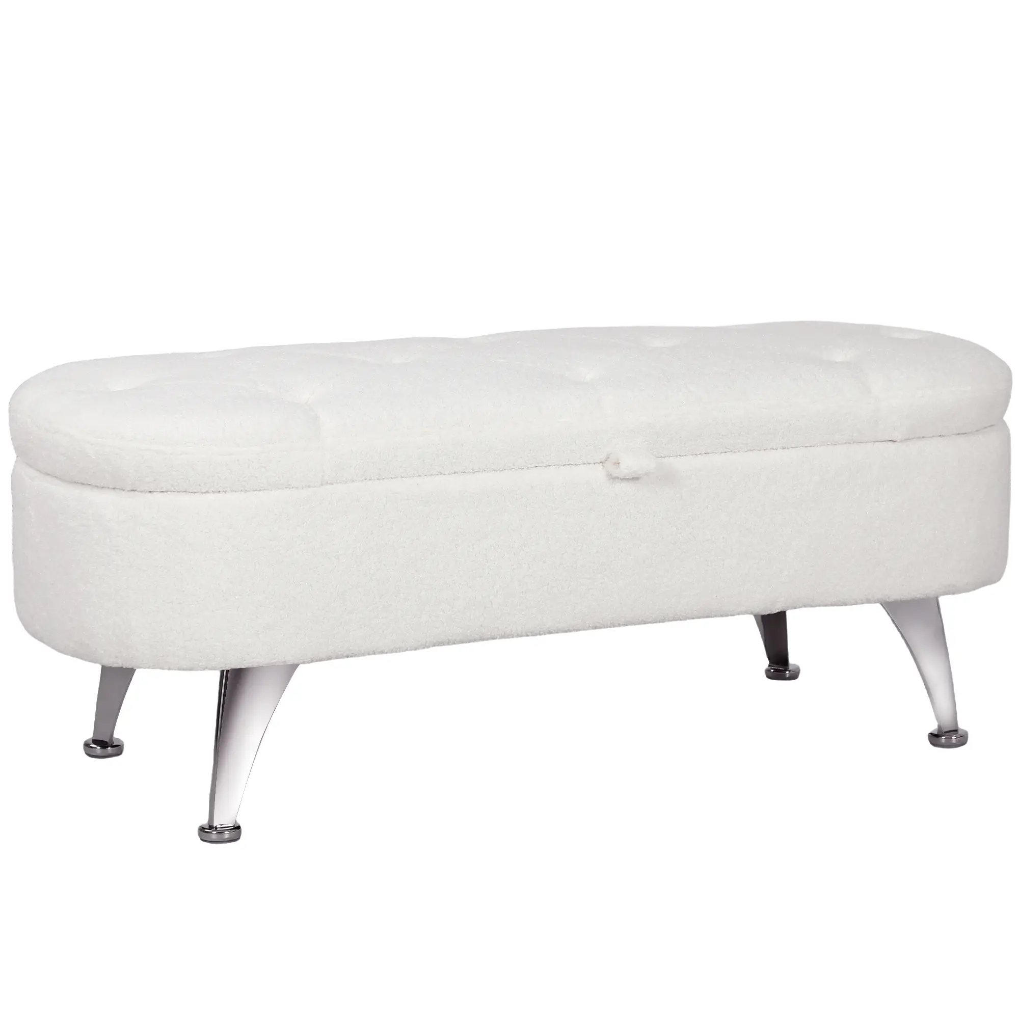 HOMCOM Sitzbank mit Stauraum 114 × 47 × 46,5 cm Weiß