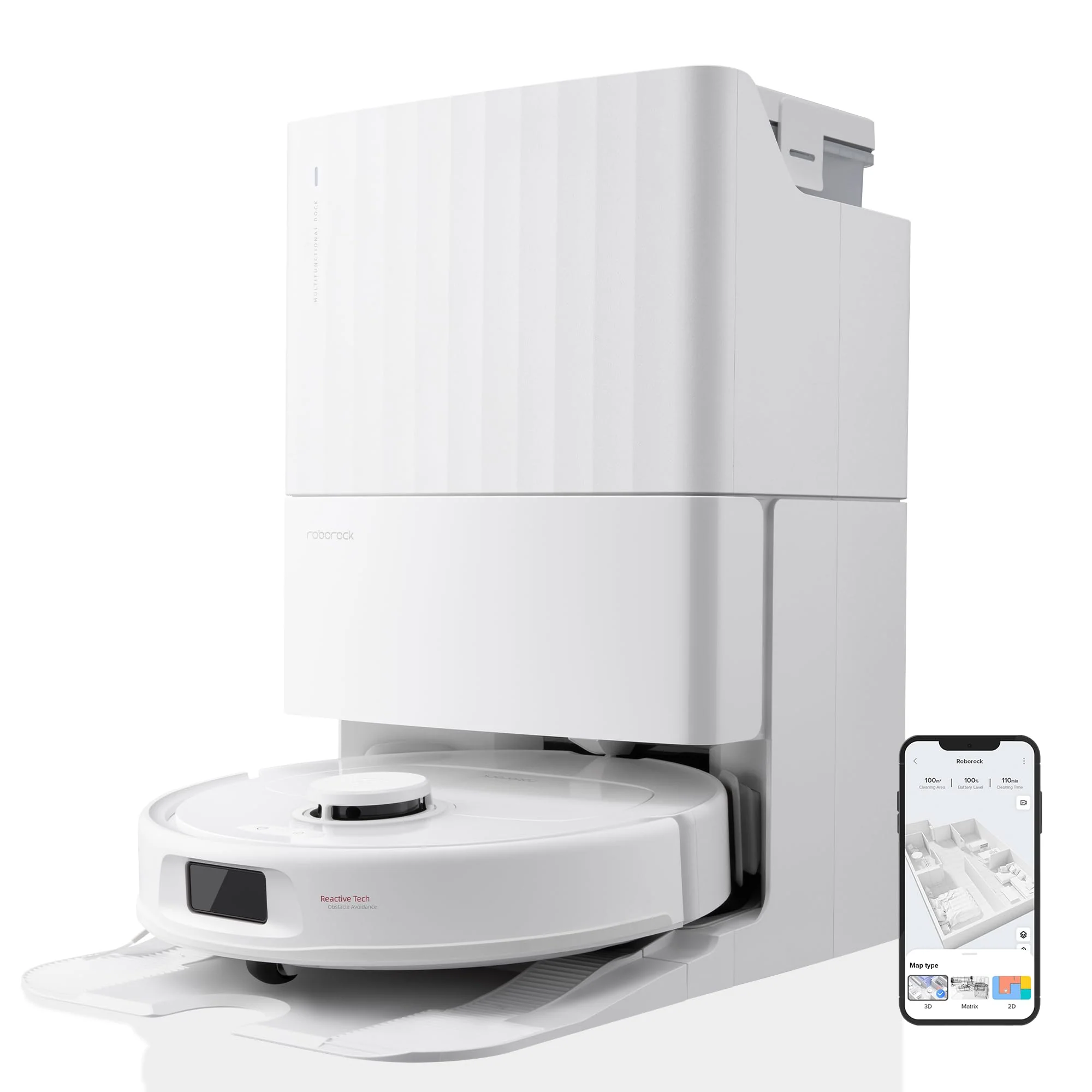 roborock Qrevo Serie Saugroboter mit Wischfunktion, 8000Pa Saugkraft(verbessert von Qrevo S), Anti-Verfilzungs-Seitenbürste, Hindernisvermeidung, LiDAR-Navigation, All-in-One Dock,Schwarz(QV 35A Set)