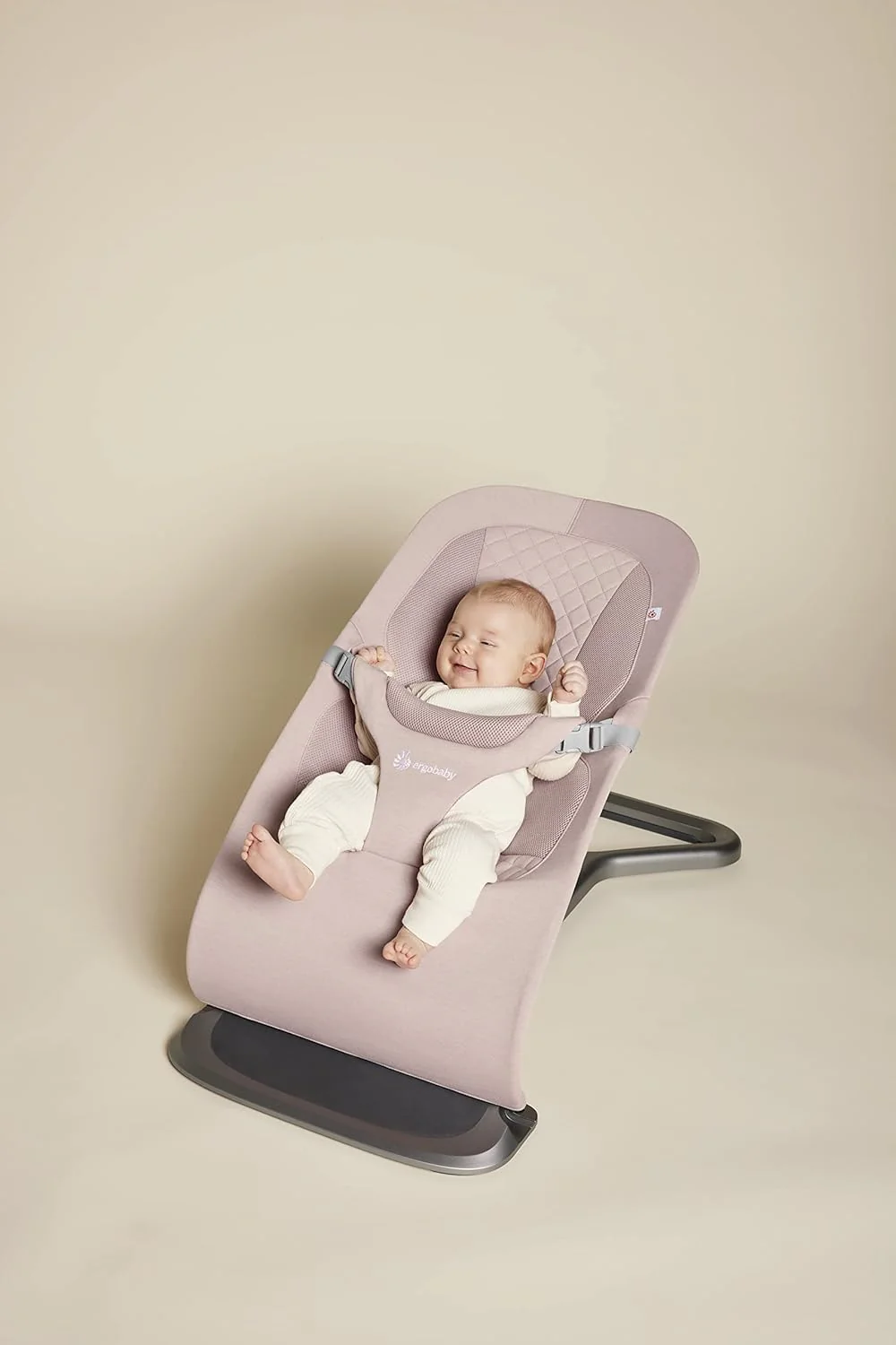 Ergobaby 3-in-1 Evolve Bouncer, Ergonomische wipstoel voor baby's vanaf de geboorte tot peuters, Babyschommel met zitverkleiner voor pasgeborenen (2,5 kg - 13,2 kg), Cream