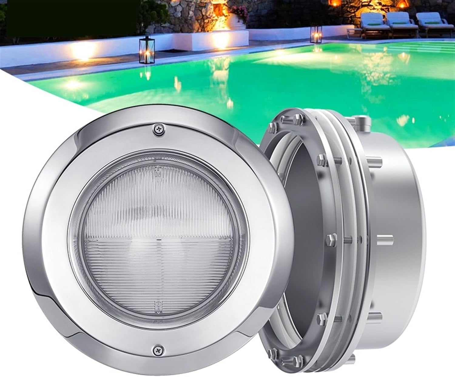 Poolbeleuchtung, Schwimmbadbeleuchtung RGB Bluetooth Dimmen LED Unterwasserlicht Unterwasserlicht(Warm White,50W)