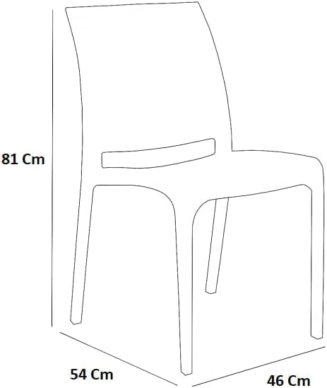 GLOUPIE Set 6 Sedie Volga In Polipropilene Nero,54x46x81Cm,Peso 3,5Kg,Per Interno/Esterno,Made In Italy,Sedie Impilabili