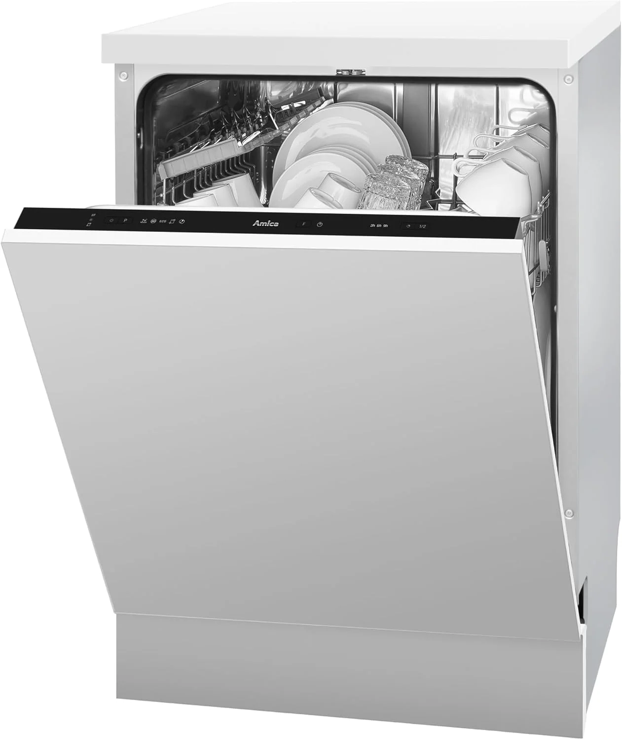 Amica Geschirrspüler, 60 cm, Silber, EGSPV 597 201 Einbau- / / vollintegrierte Spülmaschine