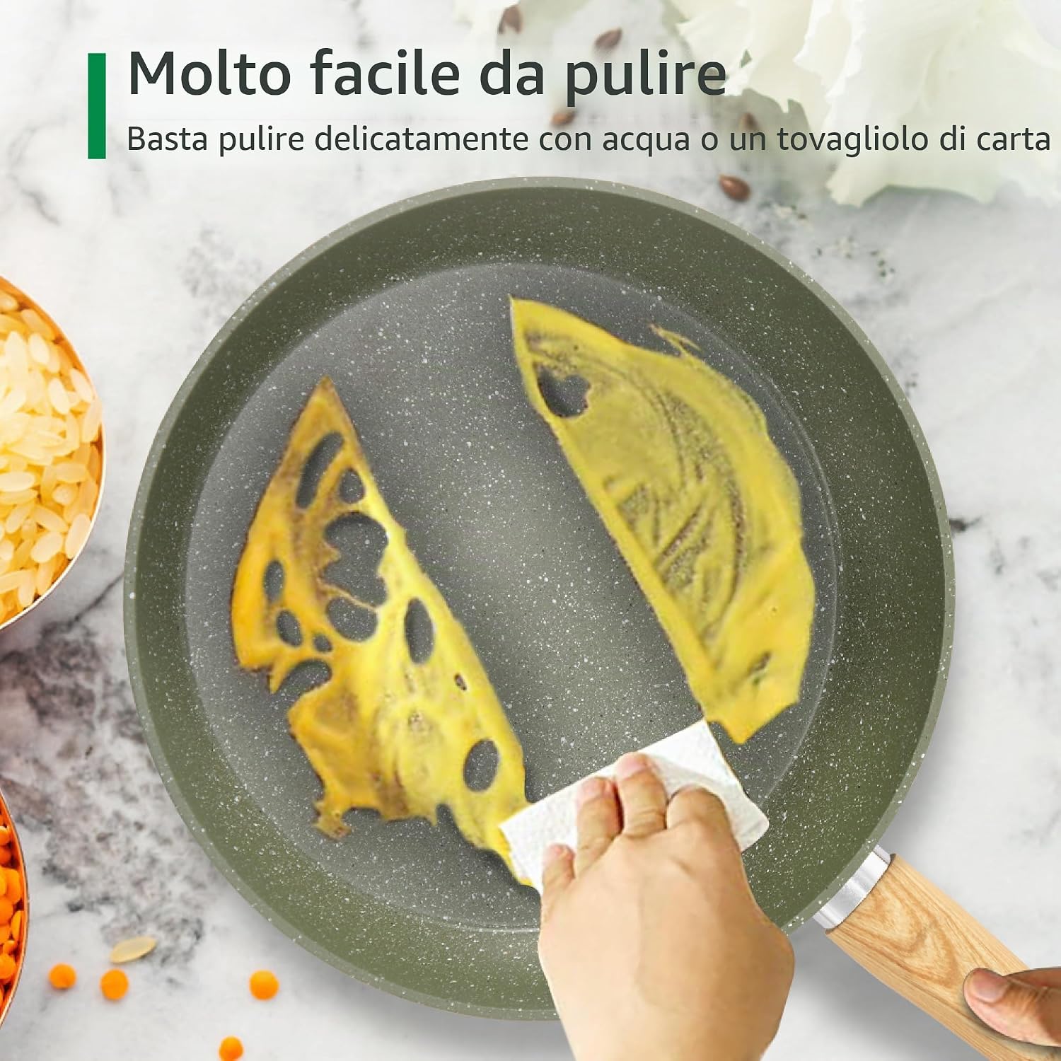 Kitchen Academy Set di Pentole e Padelle a Induzione, 17 Pezzi, Verde
