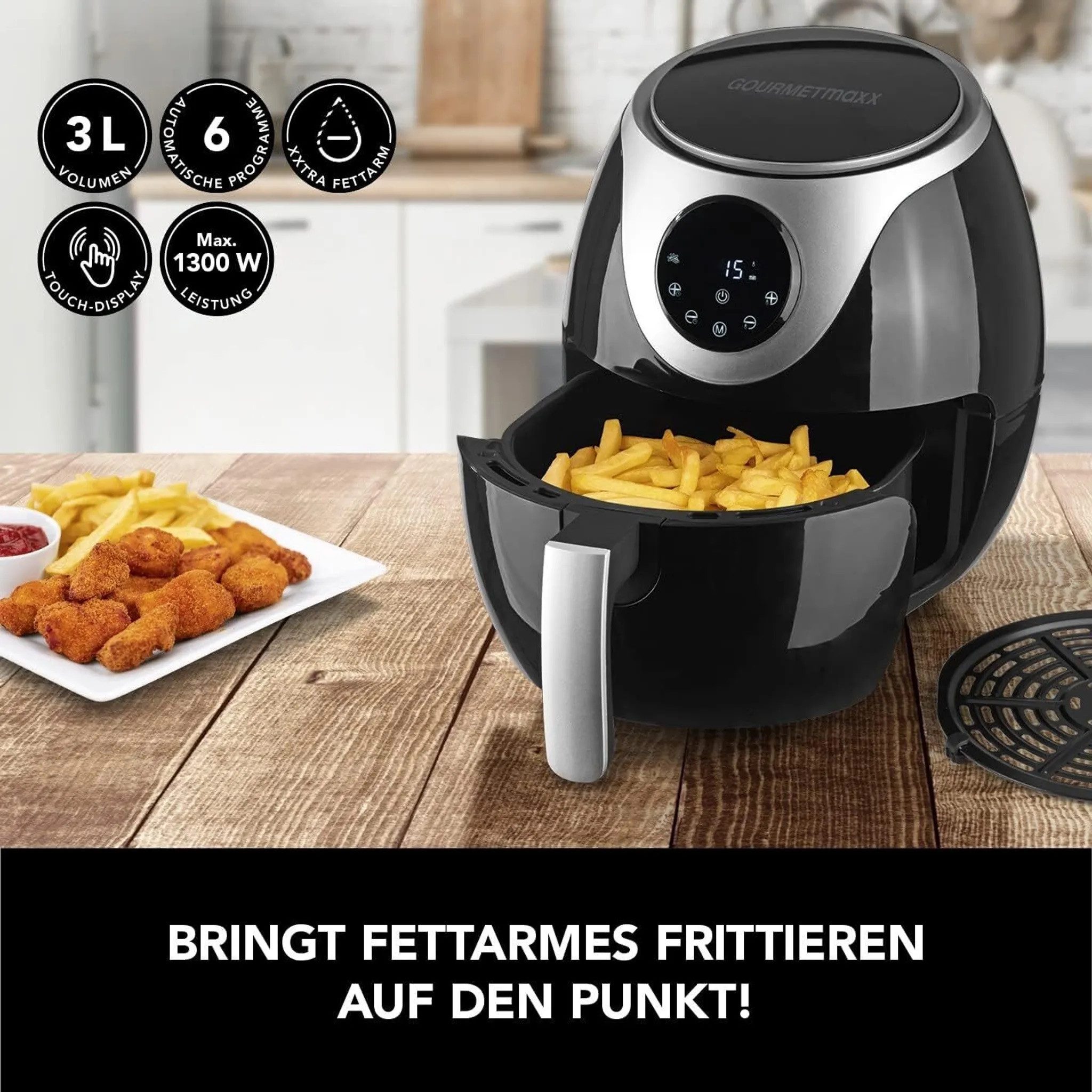 Heißluftfritteuse Digital, 3 Liter
