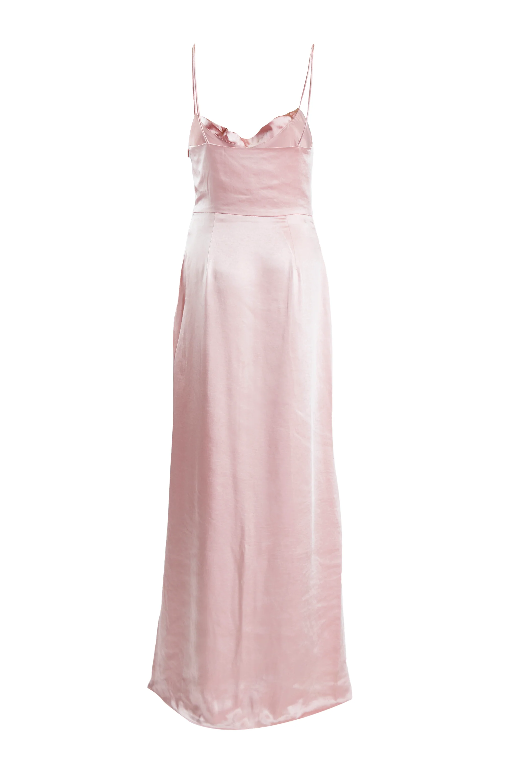 Vivian Ballet Slipper Pink Cowl-Neck Bias Cut Maxi-Dress