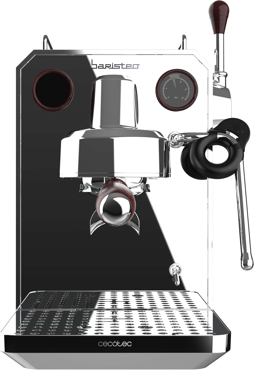 Cecotec Espresso-Kaffeemaschine Barista Baristeo Intima, professionelle Barista-Espressomaschine, Vorbrüh-System, 15 Bar Pumpe, einfaches Befüllen, 1,7L Wassertank und Tassenwärmer