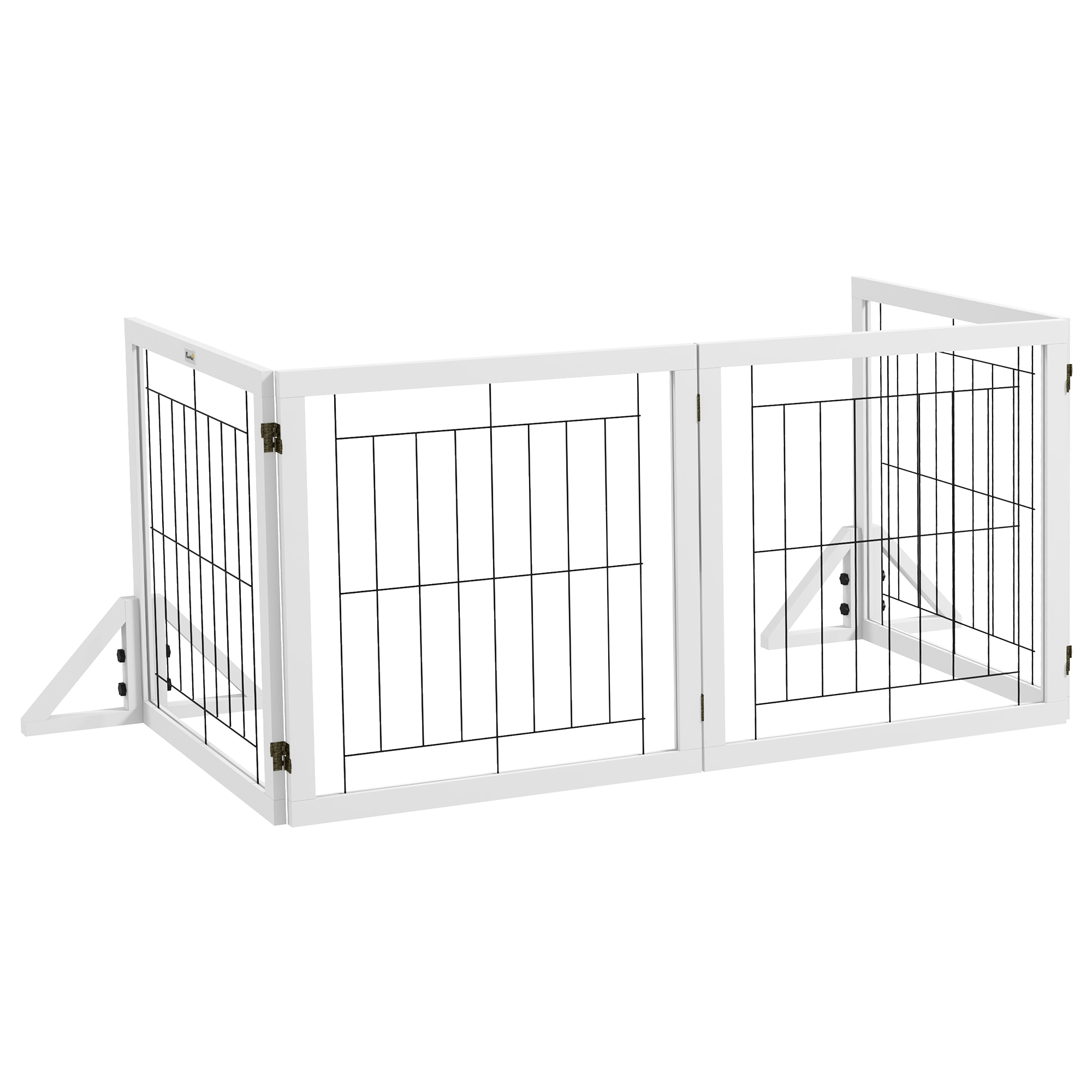 PawHut Hundesicherheitsgitter Schutzgitter mit 4 Klapp-Paneelen Haustierzaun