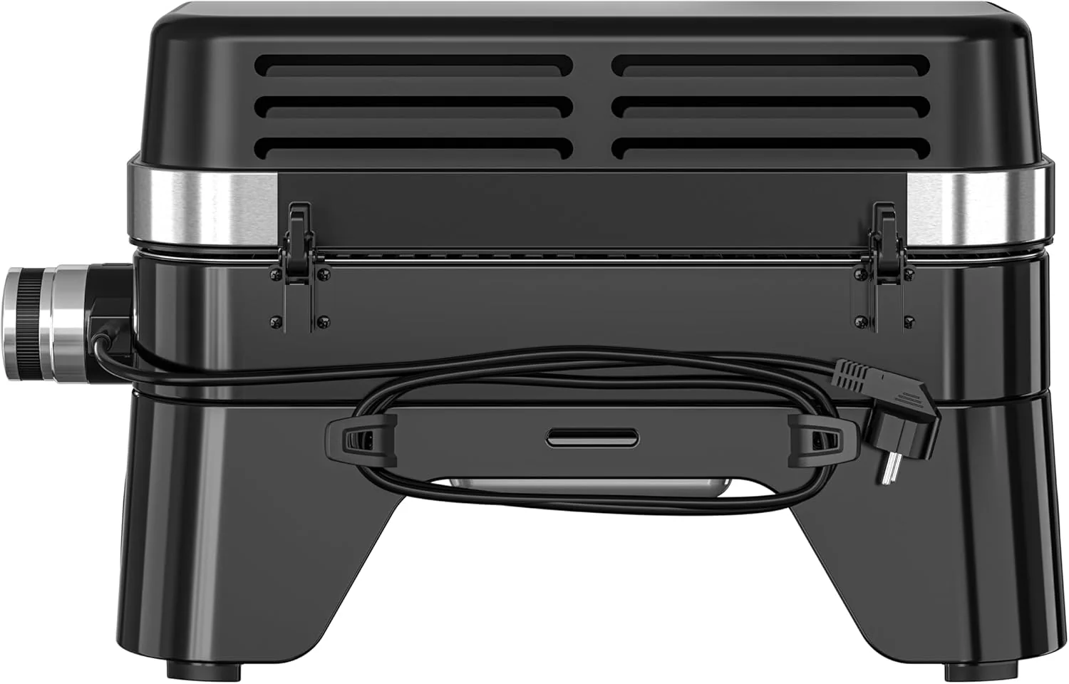 Campingaz Grill Attitude2go, gasbarbecue & elektrische barbecue, tafelbarbecue, draagbare balkon-, campingbarbecue, met deksel, thermometer en gietijzeren grillrooster, werkt op gas of elektriciteit