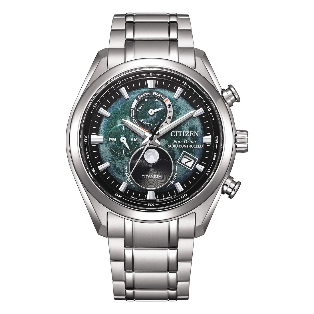 Orologio Citizen BY1010-81X radiocontrollato fasi luna verde