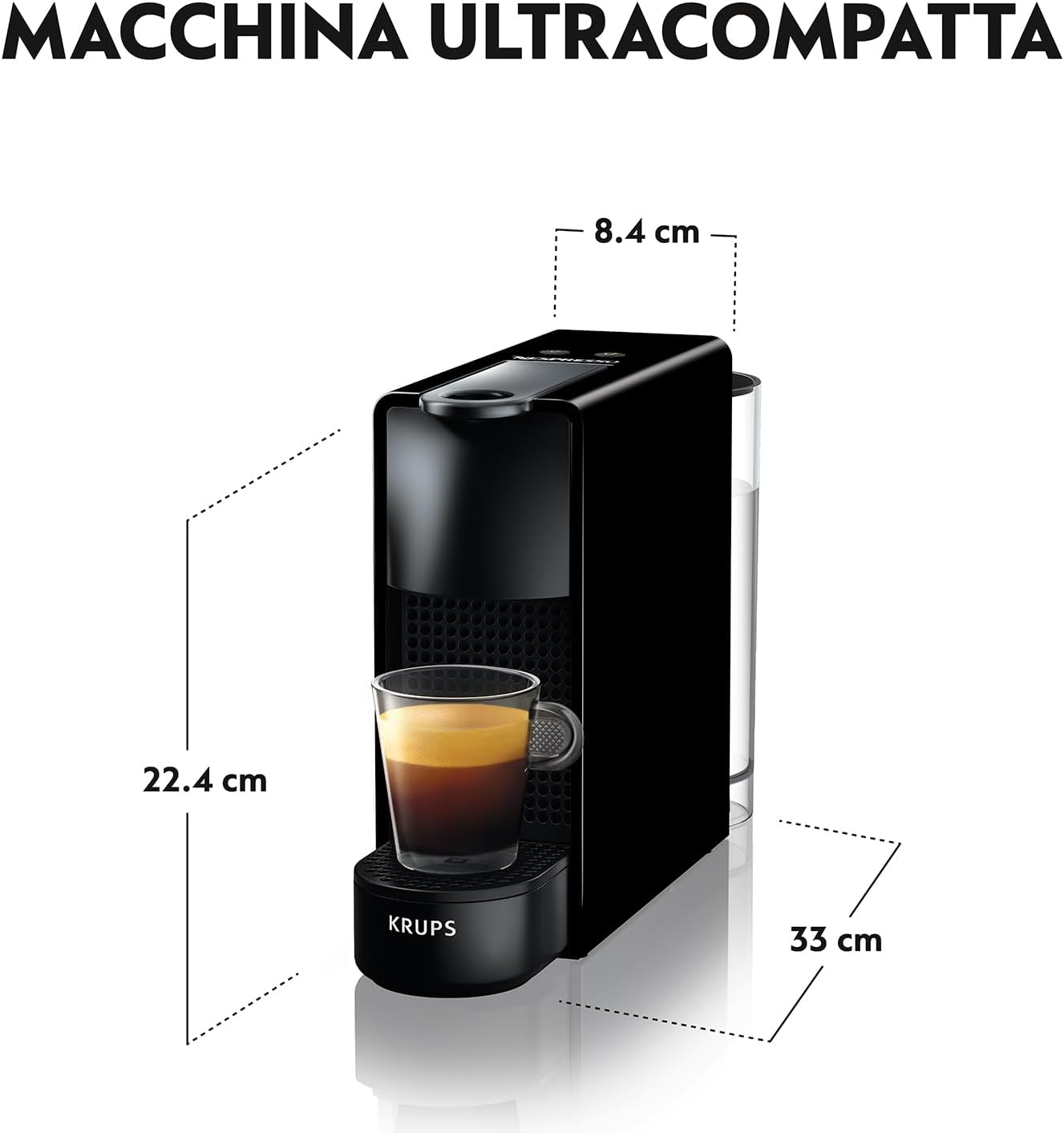 Krups Nespresso Essenza Mini XN1101, Coffee Machine, Nespresso Capsule System, Water Tank 0.6L, White