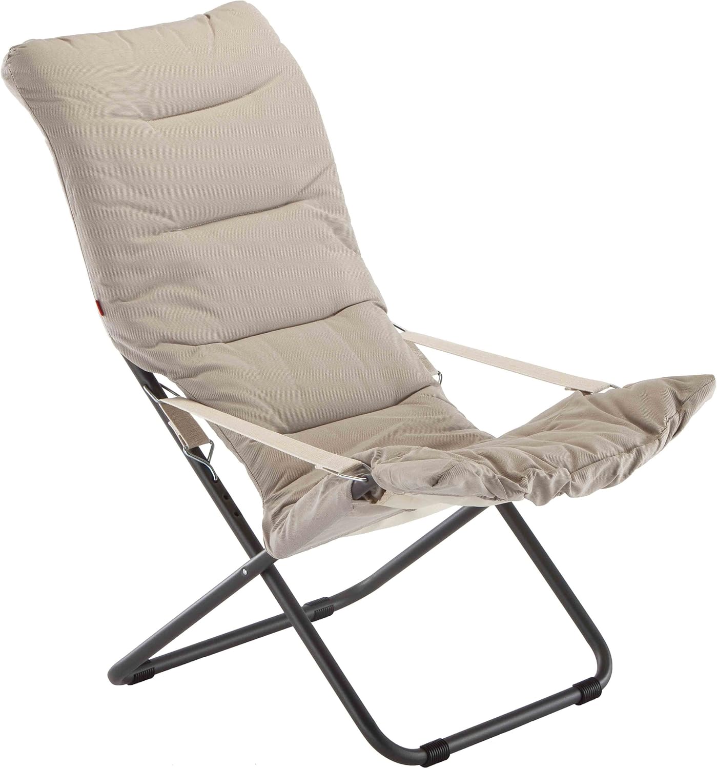 Fiam Fiesta Soft - Anatomic Adjustable Outdoor Sun Lounger - Anthracite Painted Steel Frame, White Olefine Canvas Beige White