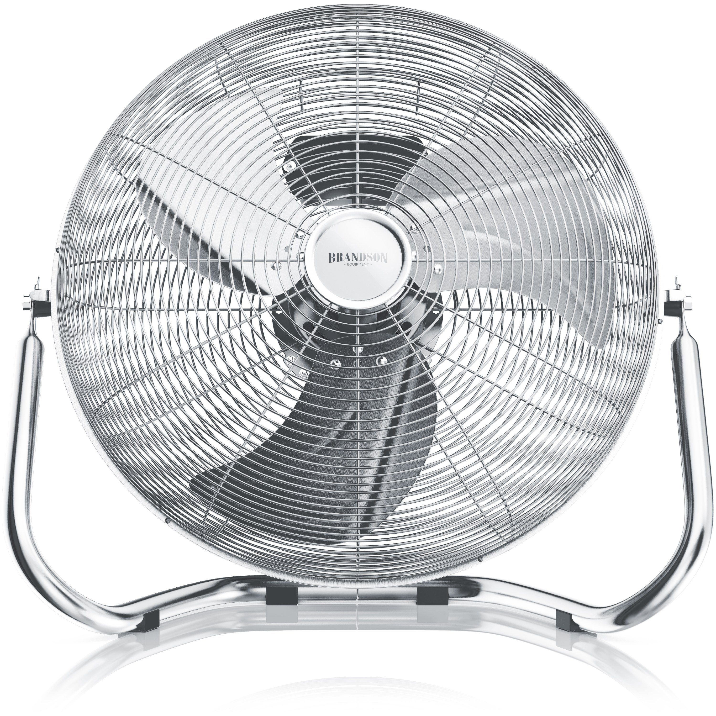 Windmaschine Chrom Bodenventilator im Retro Stil, hoher Luftdurchsatz, 160W, Silber