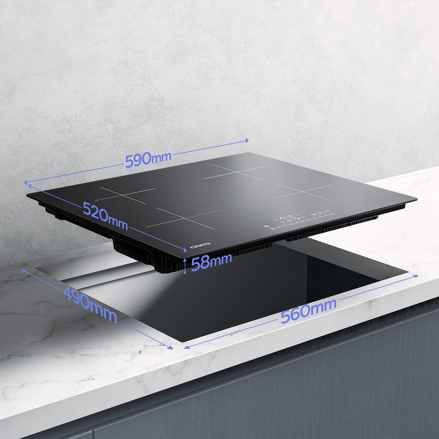 Induktions-Kochfeld 60cm Induktionskochfeld 9 Stufen mit Timer & Booster CBBIH4B