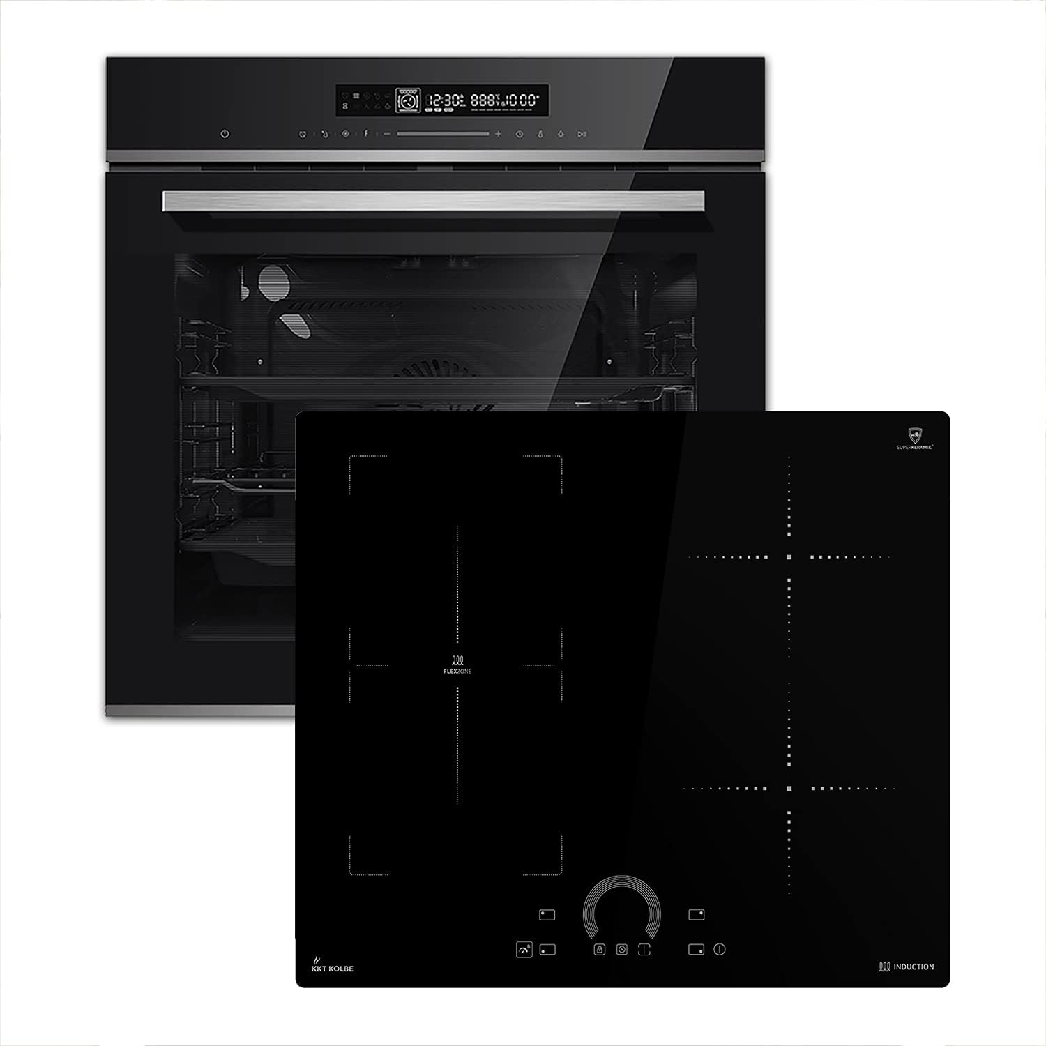Autarkes Herdset: 60cm Einbaubackofen EB8017ED | 59cm Induktionskochfeld IH85901FZ | Katalyse | Pizzafunktion | Grill | Umluft | Heißluft | Automatik-Timer | SET8017IH592FZ