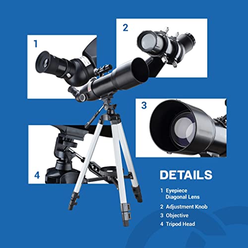 Telescopi per adulti Astronomia Principianti Telescopi 80mm con 10X Phone Mount Telescopio Treppiede e Custodia : Elettronica